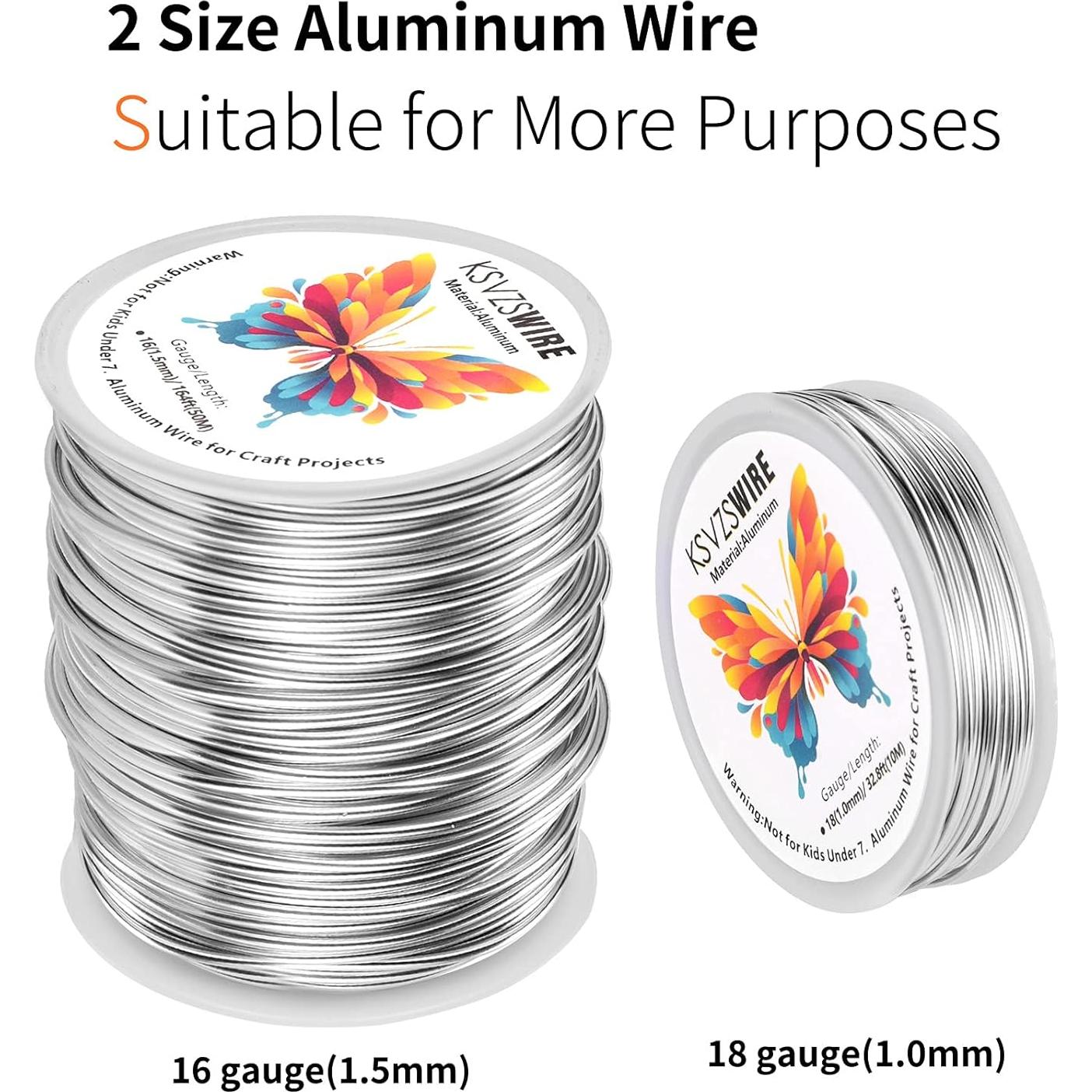 Alambre de Aluminio Flexible KSVZSCRAFT 16 y 18 Gauge 50M + Alicate