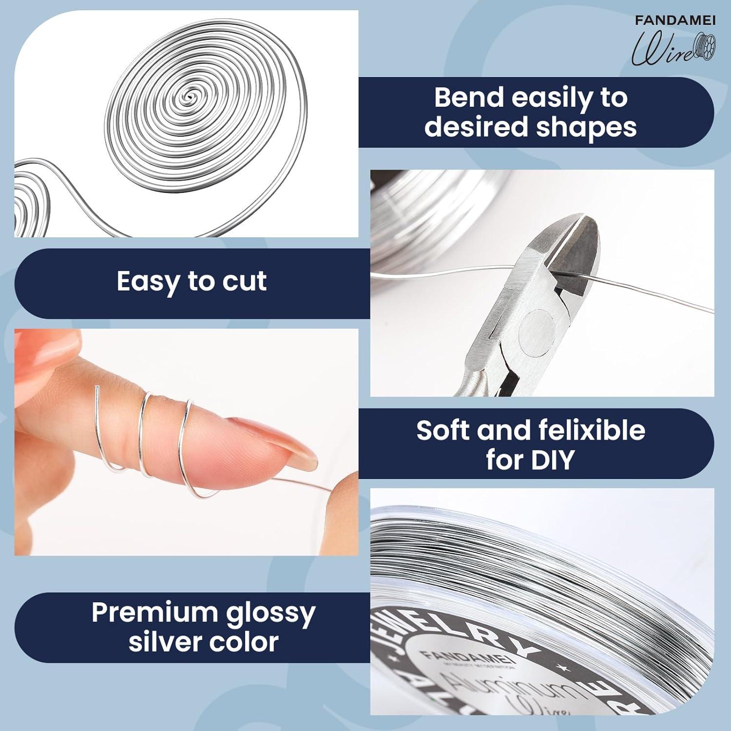 Alambre de Manualidades FANDAMEI 20 Gauge 30m Aluminio Plateado