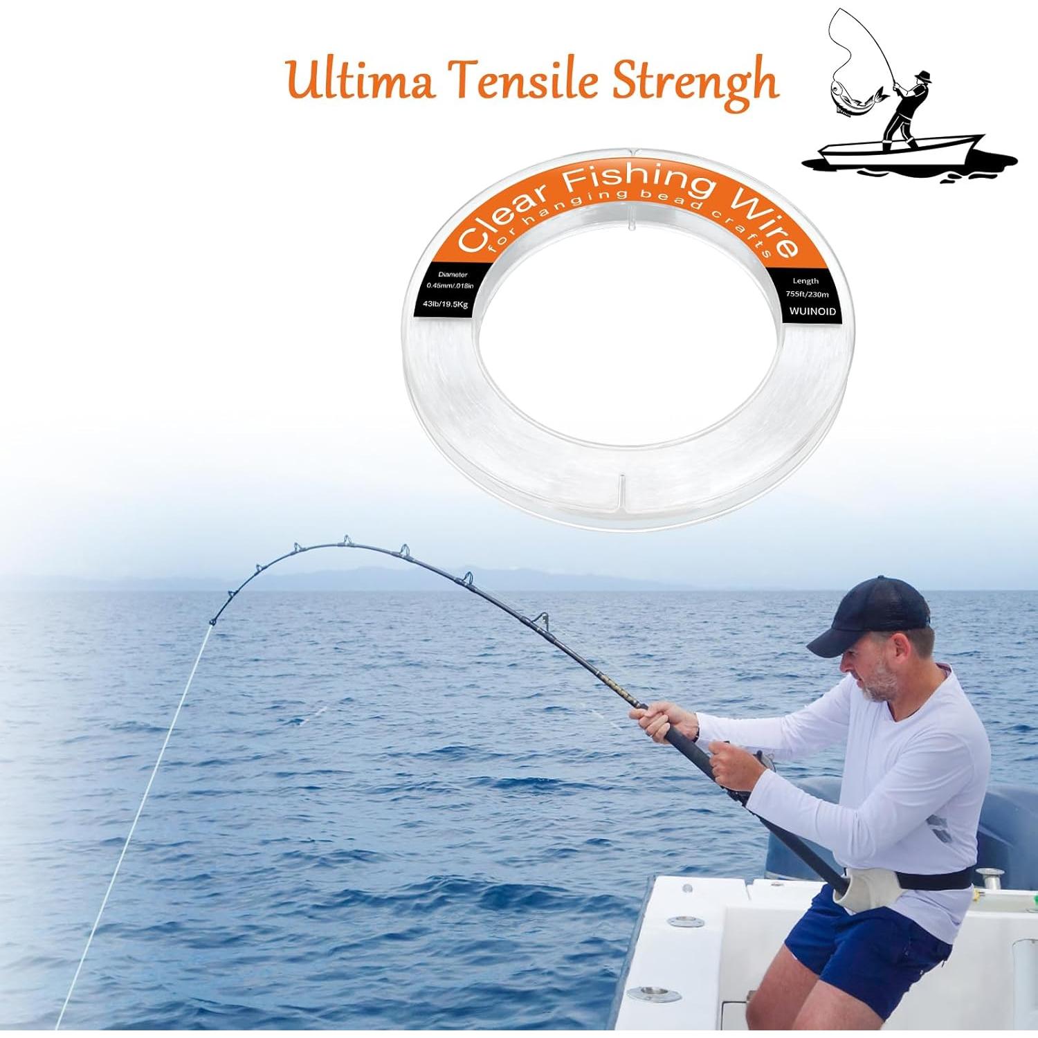 Hilo de Pesca Transparente WUINOID 230m 0.45mm Nylon