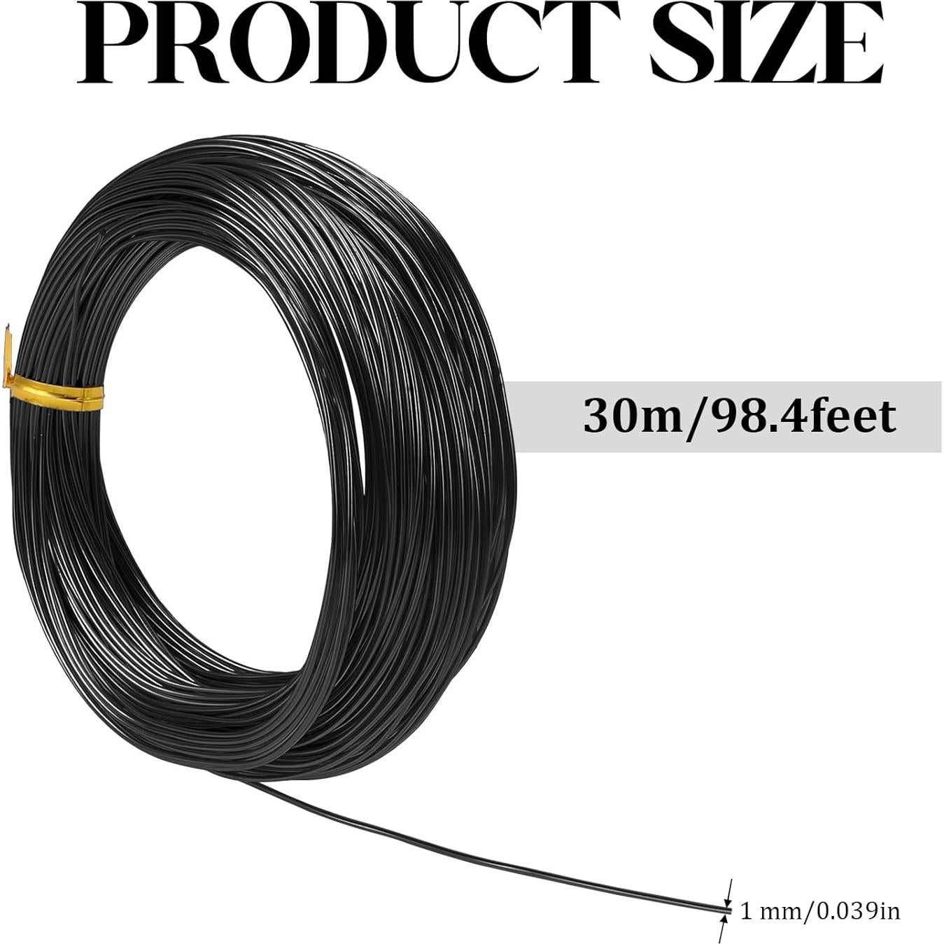 Alambre de Aluminio 1mm x 30m Cobee para Manualidades Negro