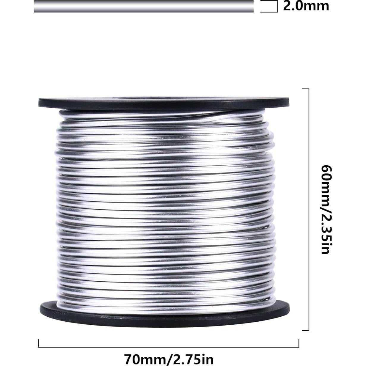 Alambre de Artesanía de Aluminio Cadikez 29m 2.0mm Plata
