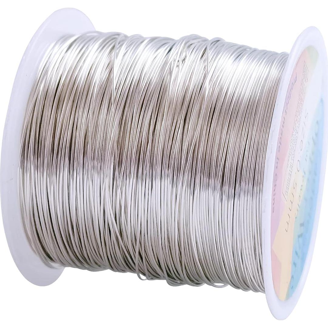 Alambre de Cobre 24 Gauge 203 Pies Plata para Manualidades