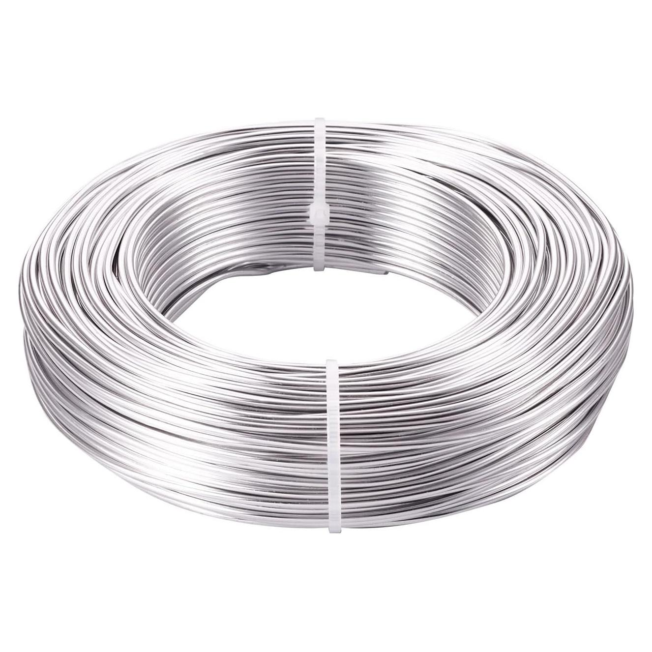 Alambre de Aluminio Plateado 2mm 55m PH PandaHall para Manualidades