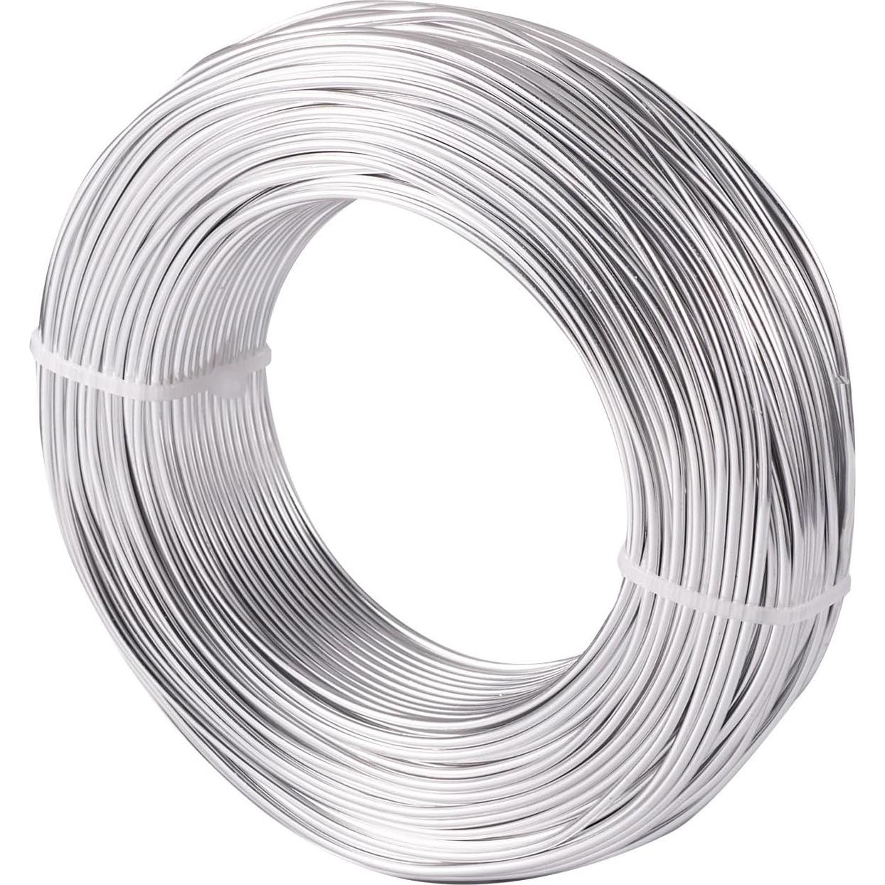 Alambre de Aluminio Plateado 2mm 55m PH PandaHall para Manualidades