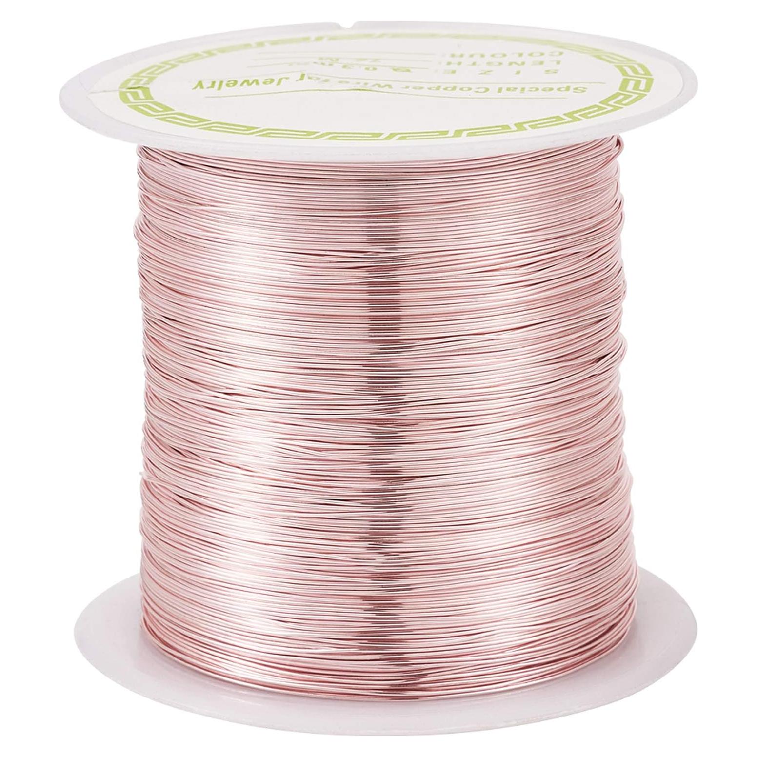 Alambre de Cobre 28 Gauge PH PandaHall 72m Oro Rosa