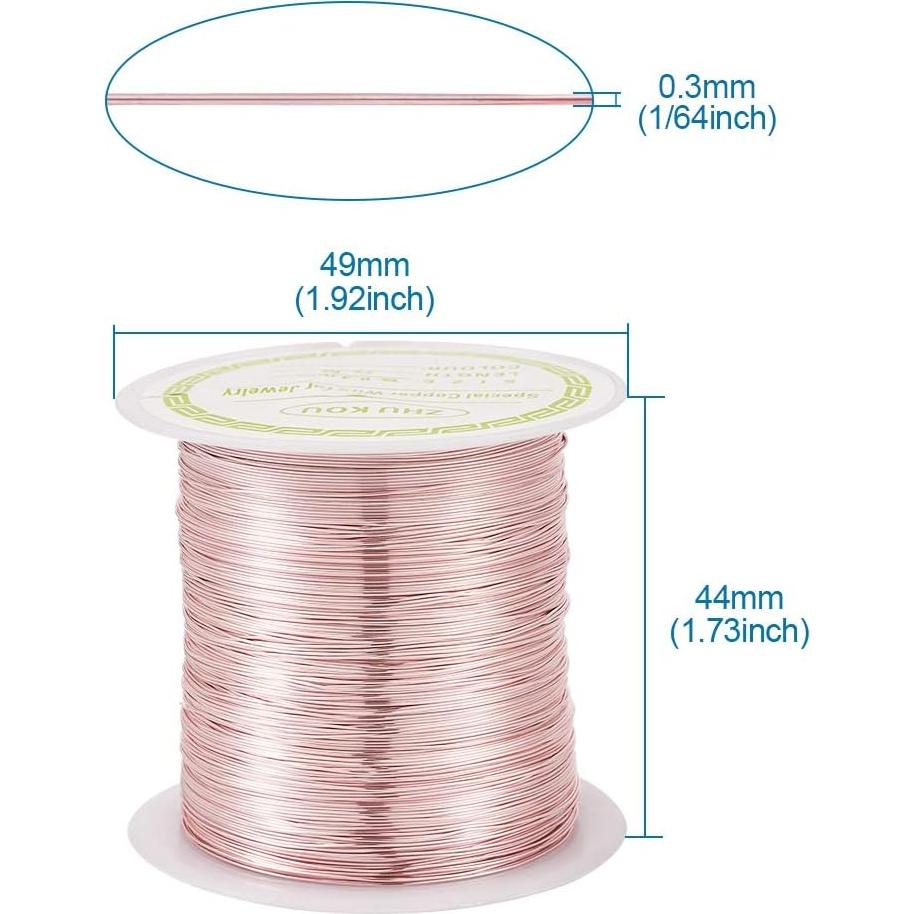 Alambre de Cobre 28 Gauge PH PandaHall 72m Oro Rosa