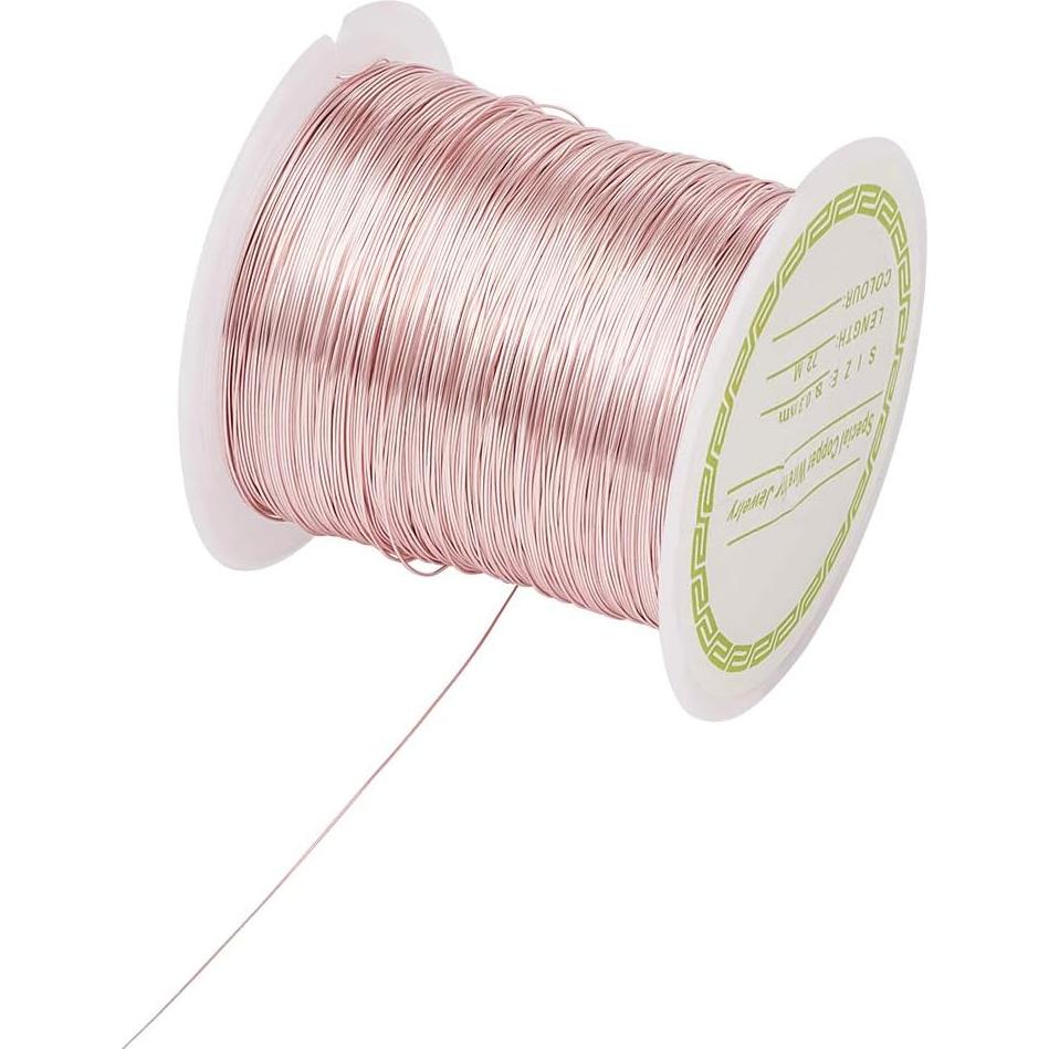 Alambre de Cobre 28 Gauge PH PandaHall 72m Oro Rosa