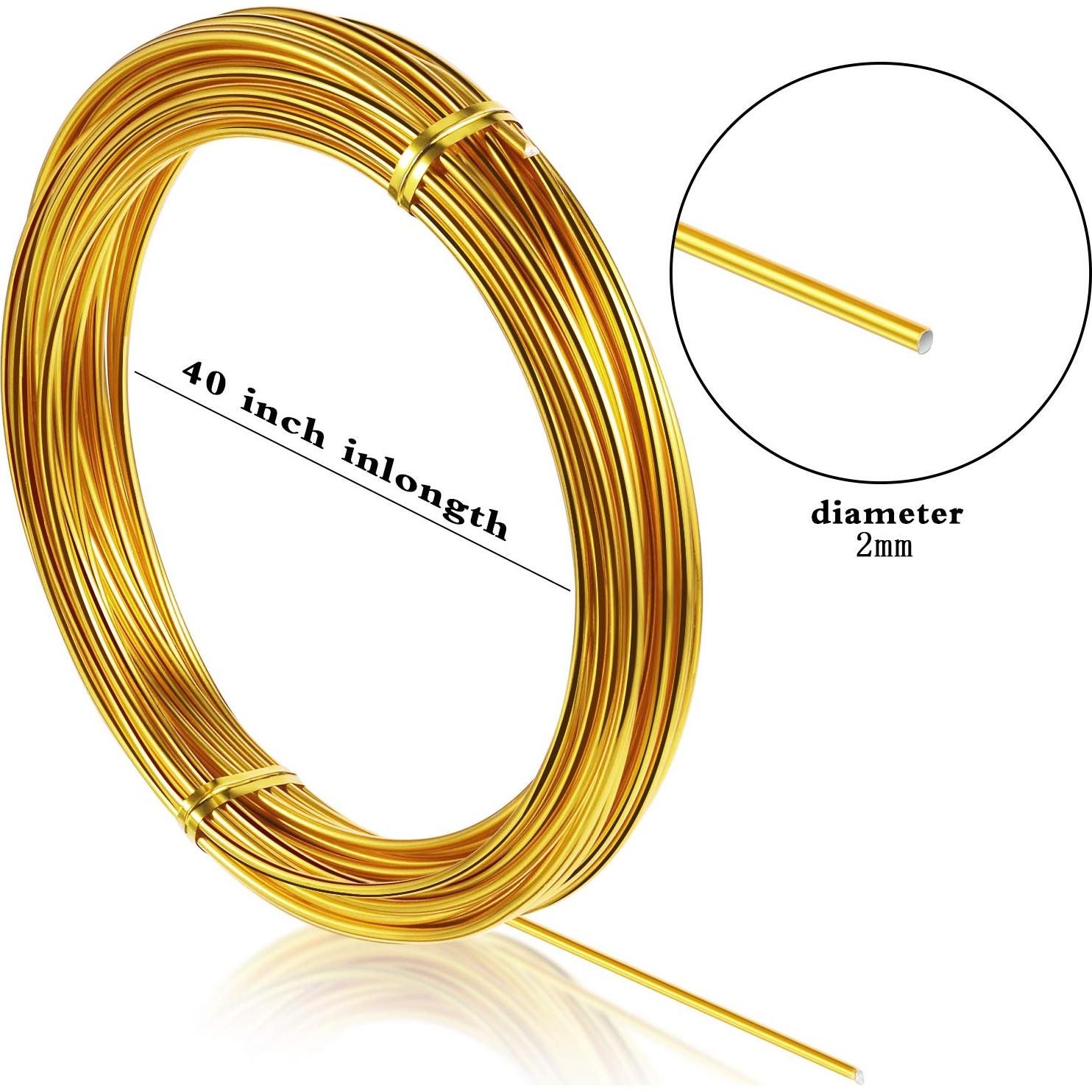 Alambre de Aluminio Dorado 10m 1.5mm TecUnite para Manualidades