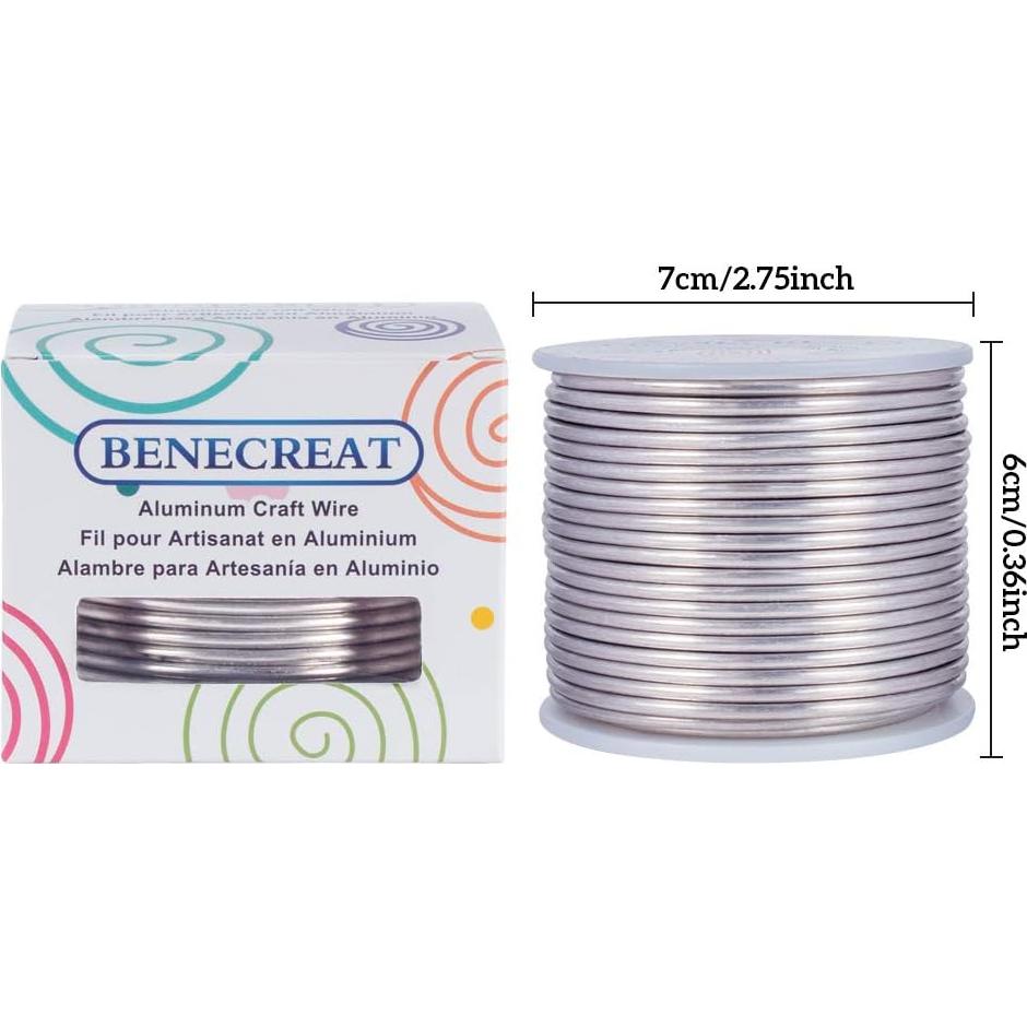 Alambre de Aluminio Flexible BENECREAT 2.5mm 24.5m Manualidades