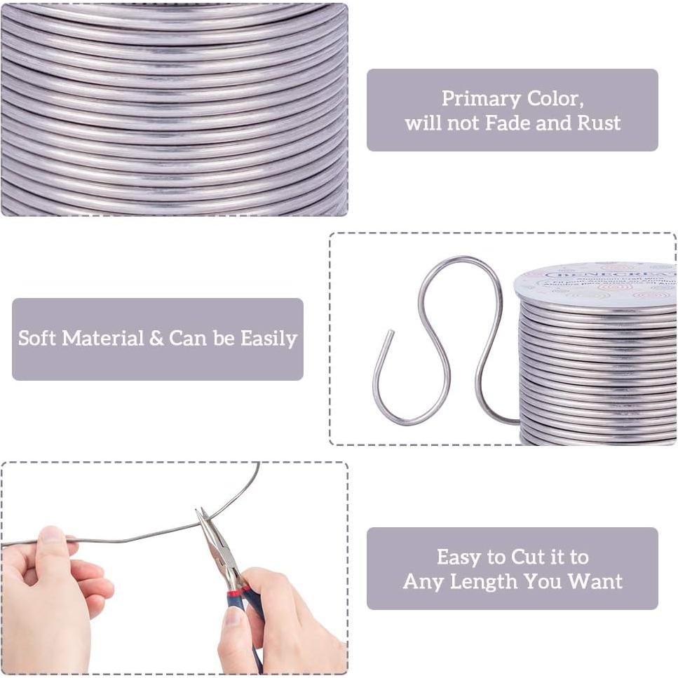 Alambre de Aluminio Flexible BENECREAT 2.5mm 24.5m Manualidades