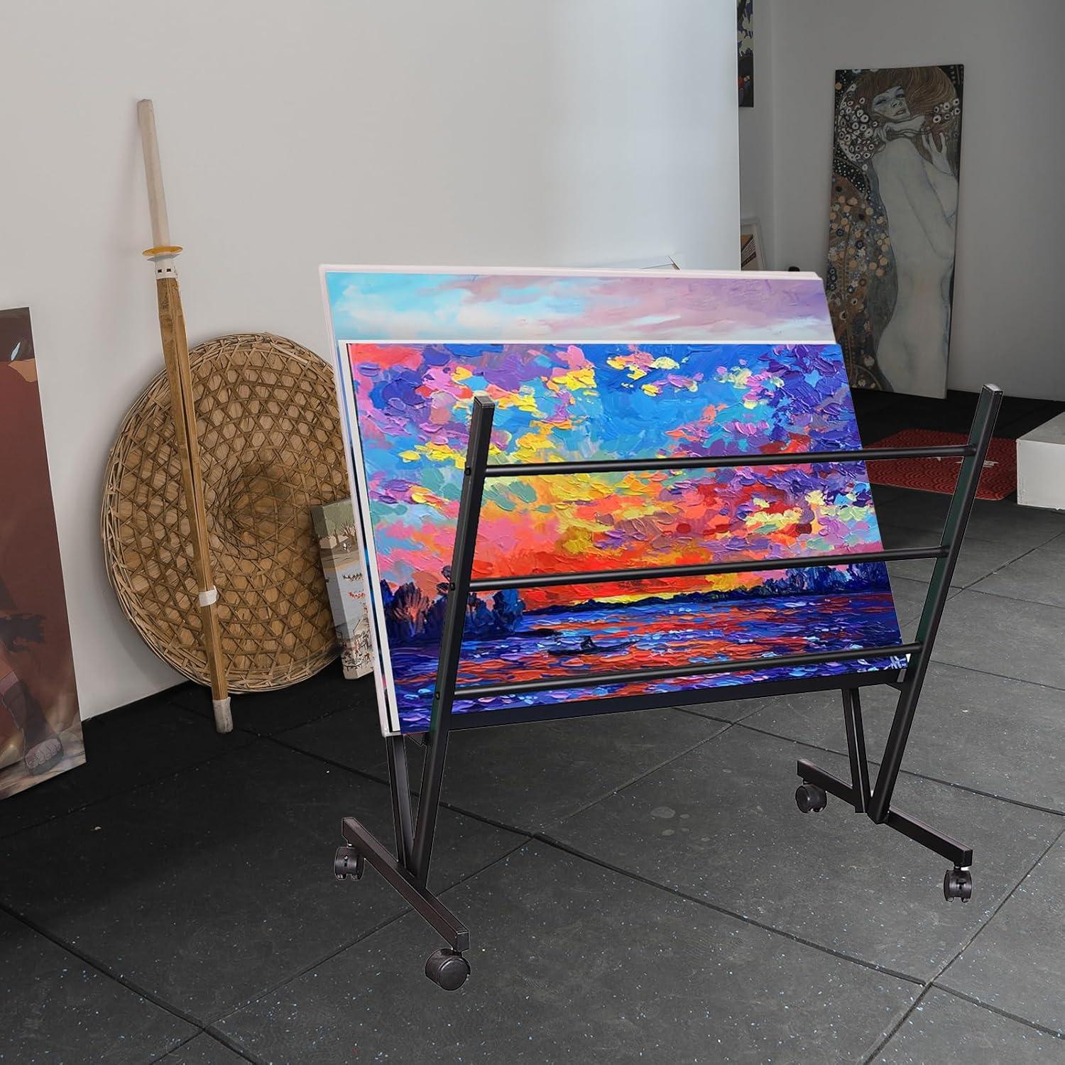 Soporte de Impresión de Metal Soñando en Arte 77kg con Ruedas