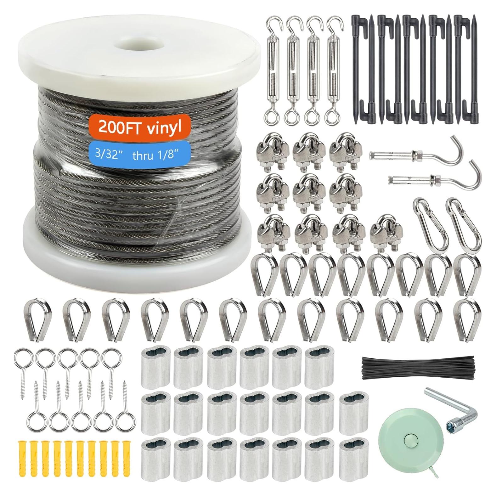 Kit de Cable de Alambre 200FT Shineyoo Acero Inoxidable