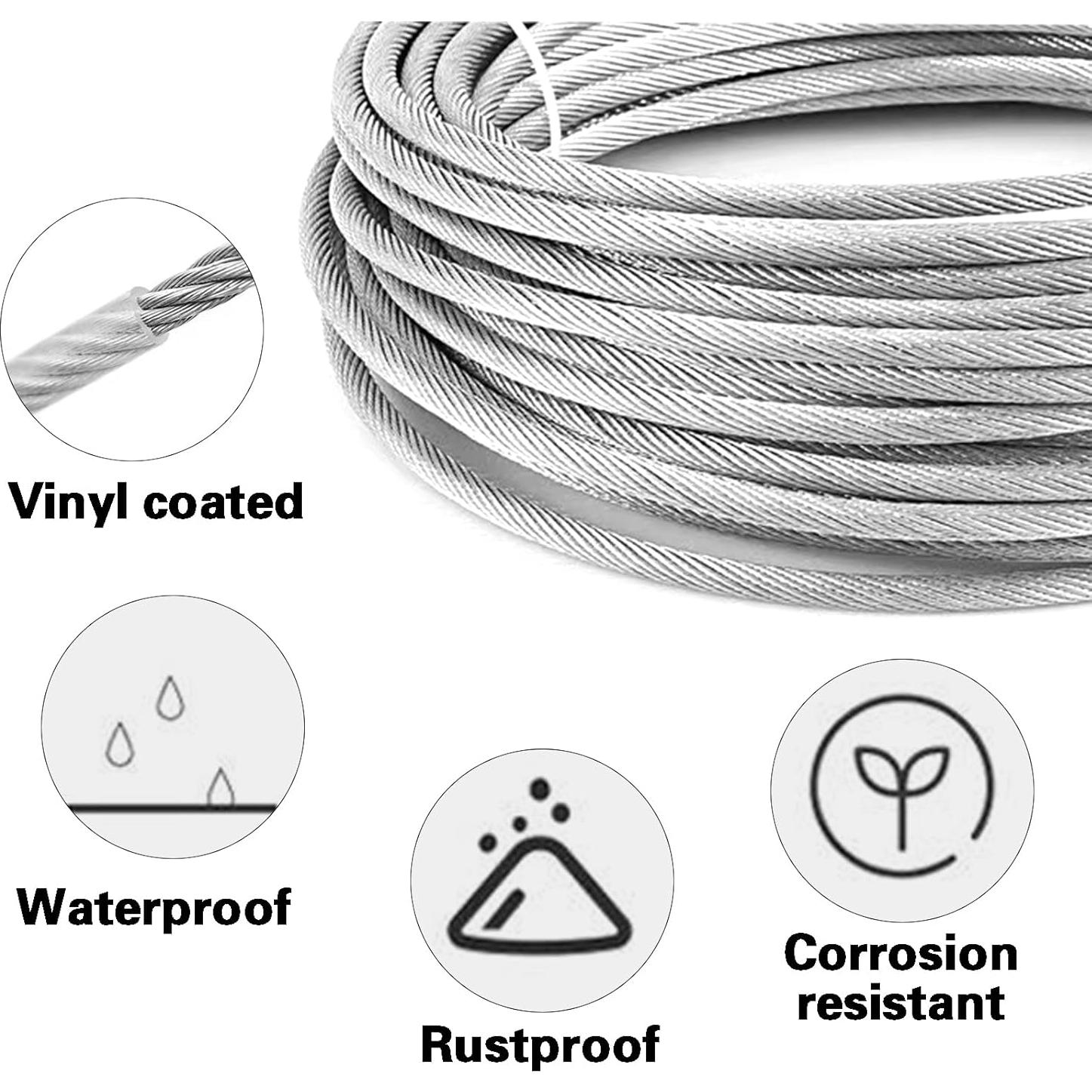 Kit de Cable de Alambre 200FT Shineyoo Acero Inoxidable