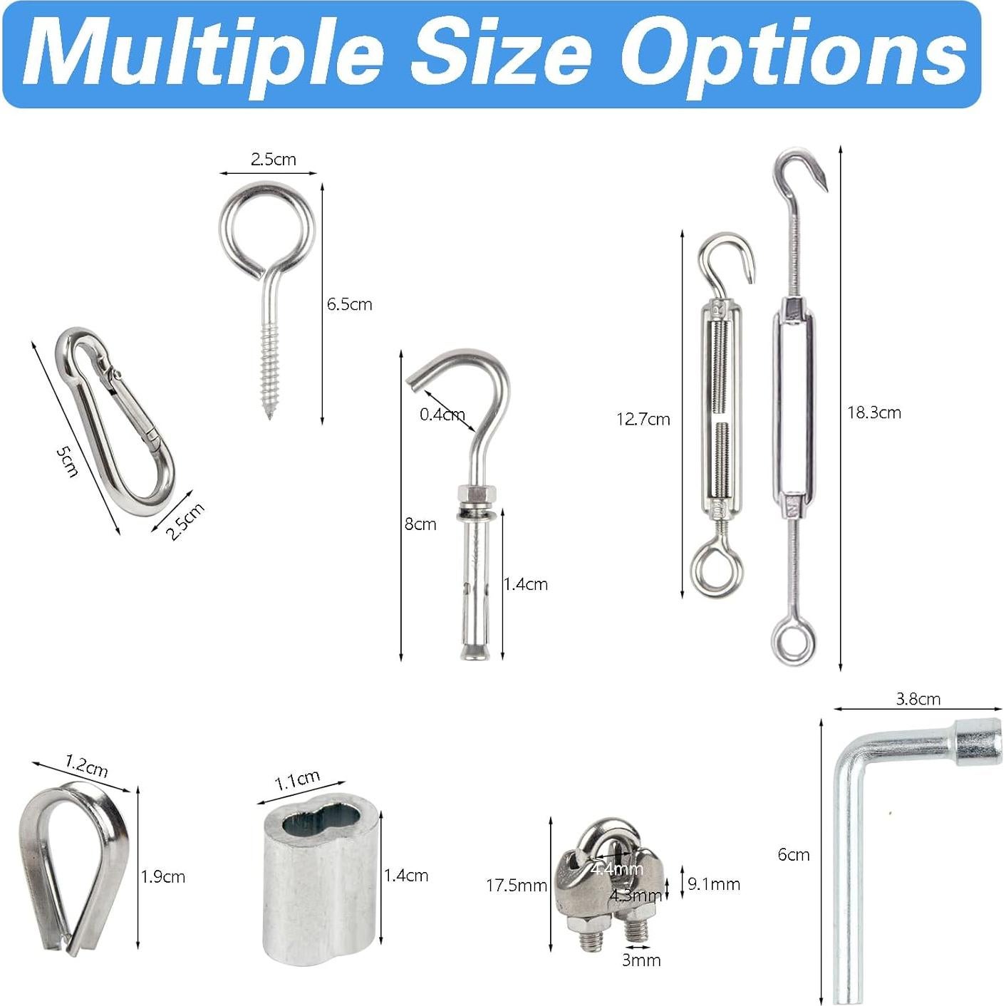 Kit de Cable de Alambre 200FT Shineyoo Acero Inoxidable