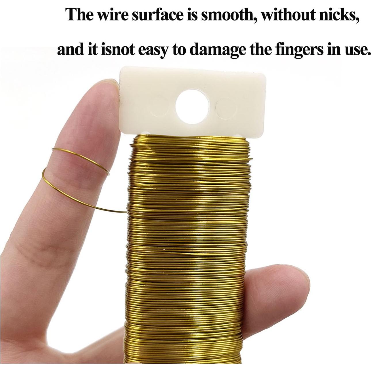 Alambre Floral Metálico Dorado 26 Calibres 105 metros - 3 Rollos