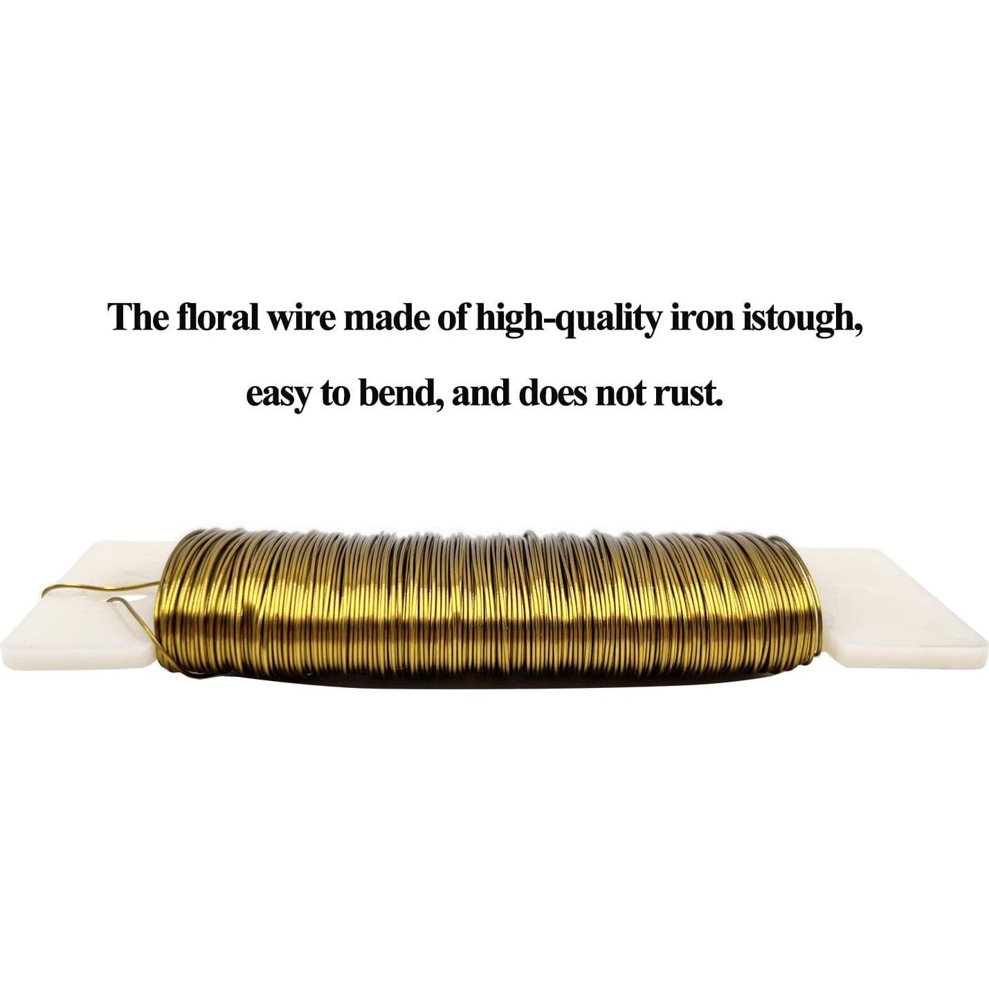 Alambre Floral Metálico Dorado 26 Calibres 105 metros - 3 Rollos