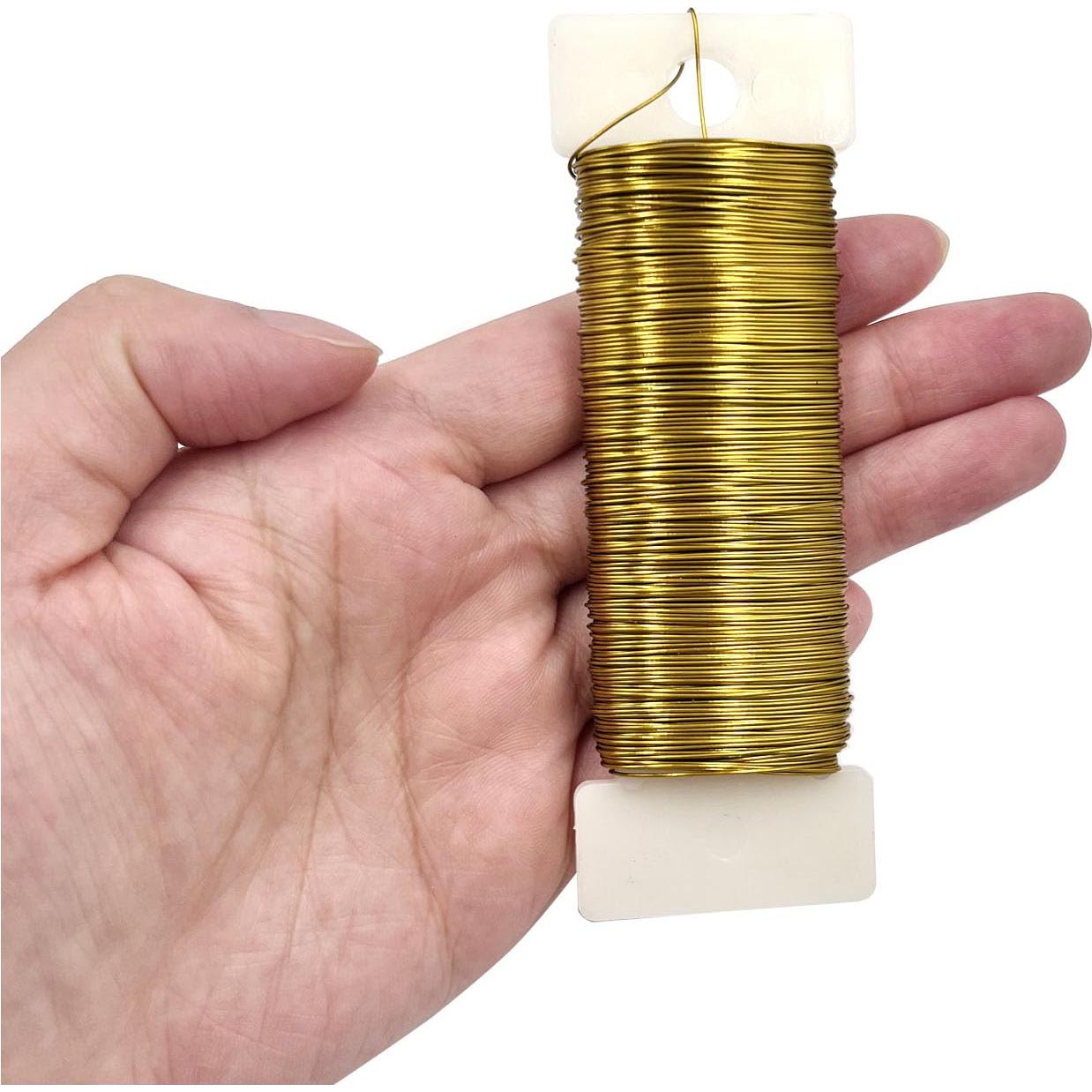 Alambre Floral Metálico Dorado 26 Calibres 105 metros - 3 Rollos