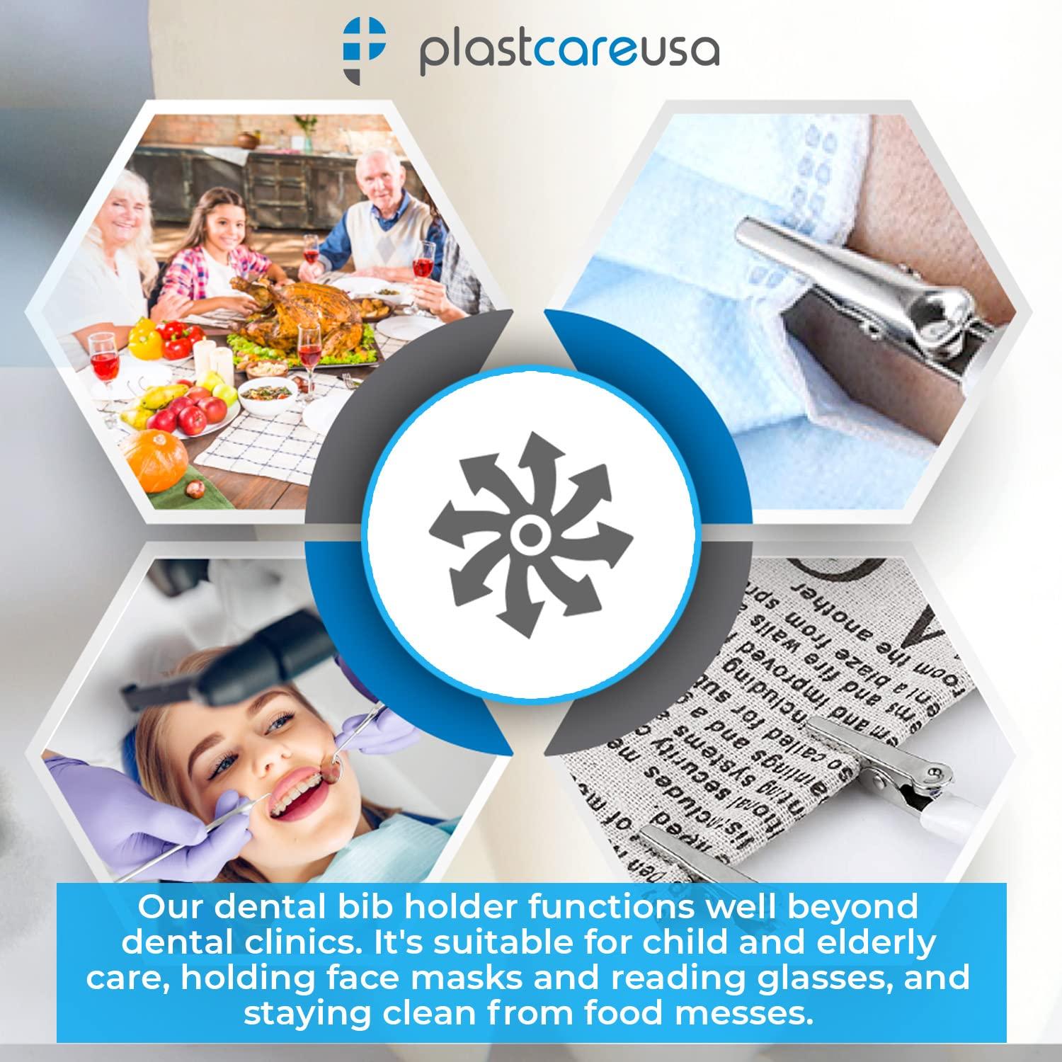 Paquete de 10 Clips para Baberos Dentales PlastCare USA - Silicona Flexible