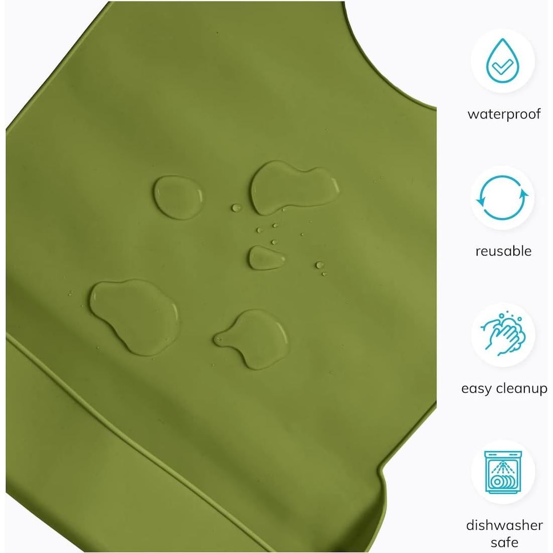 Babero de Silicona para Adultos BraceAbility Verde Cazador