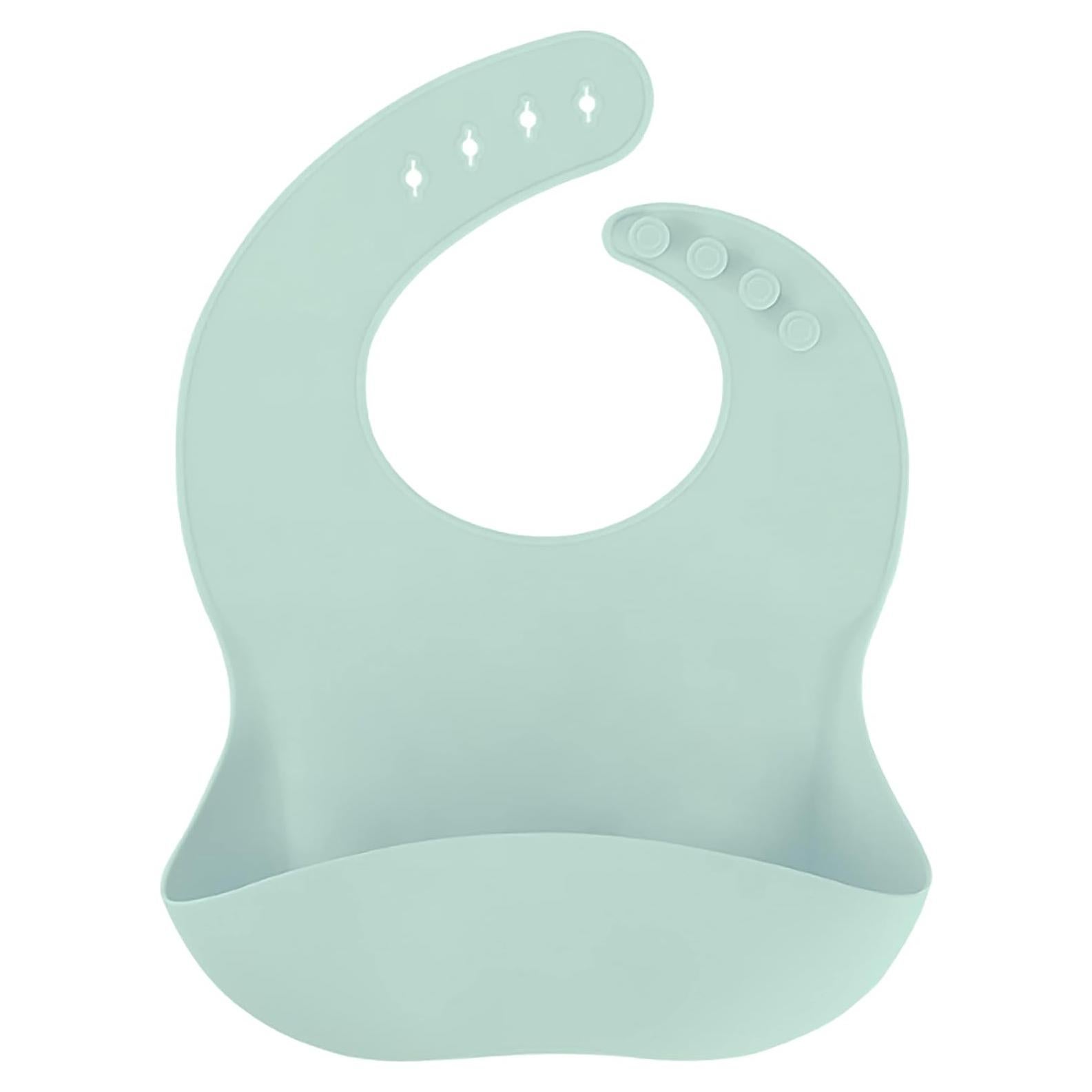 Babero de Silicona Aiden's Corner Verde Ajustable para Bebés