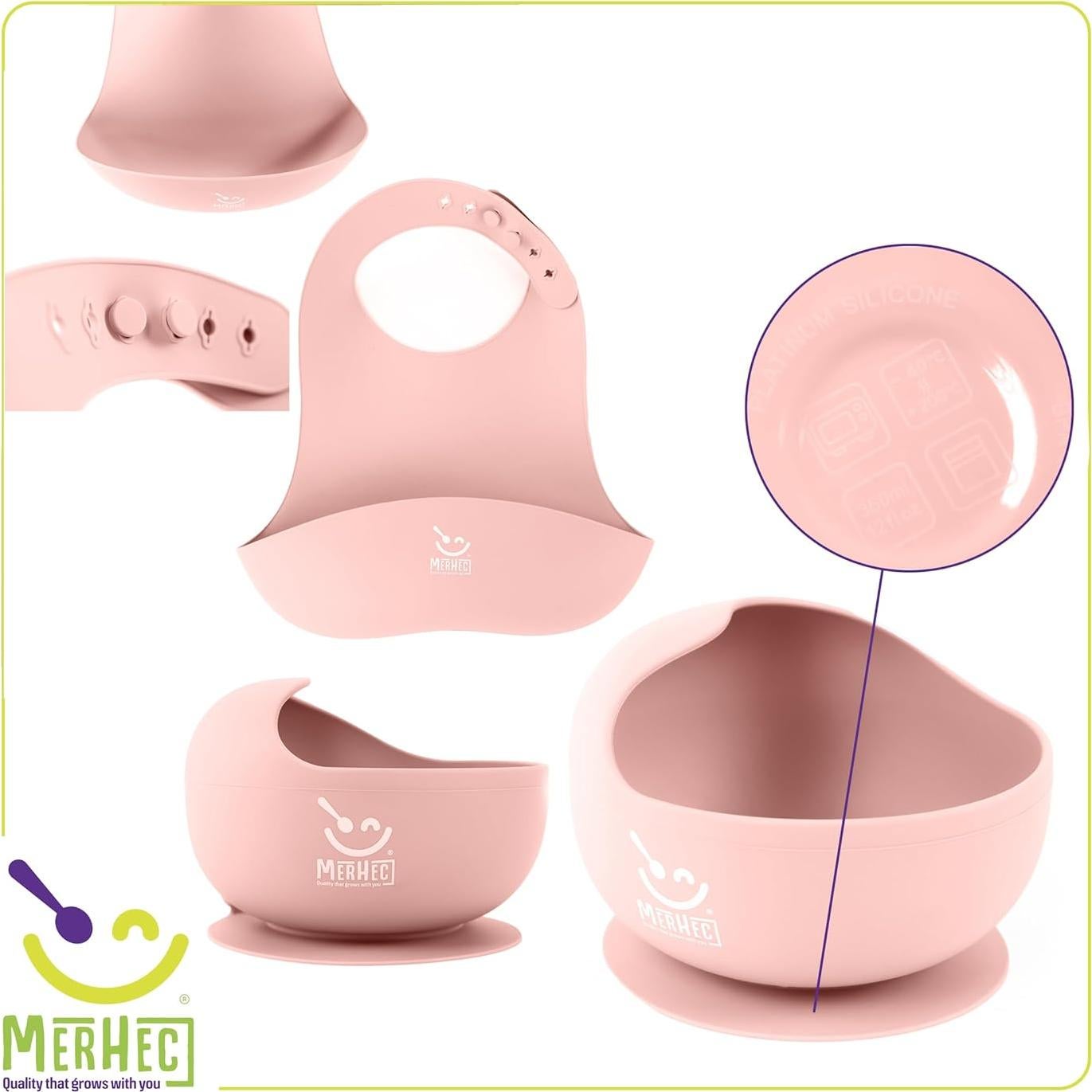 Set de Alimentación para Bebés MH23092023 - Silicona Rosa Oscuro