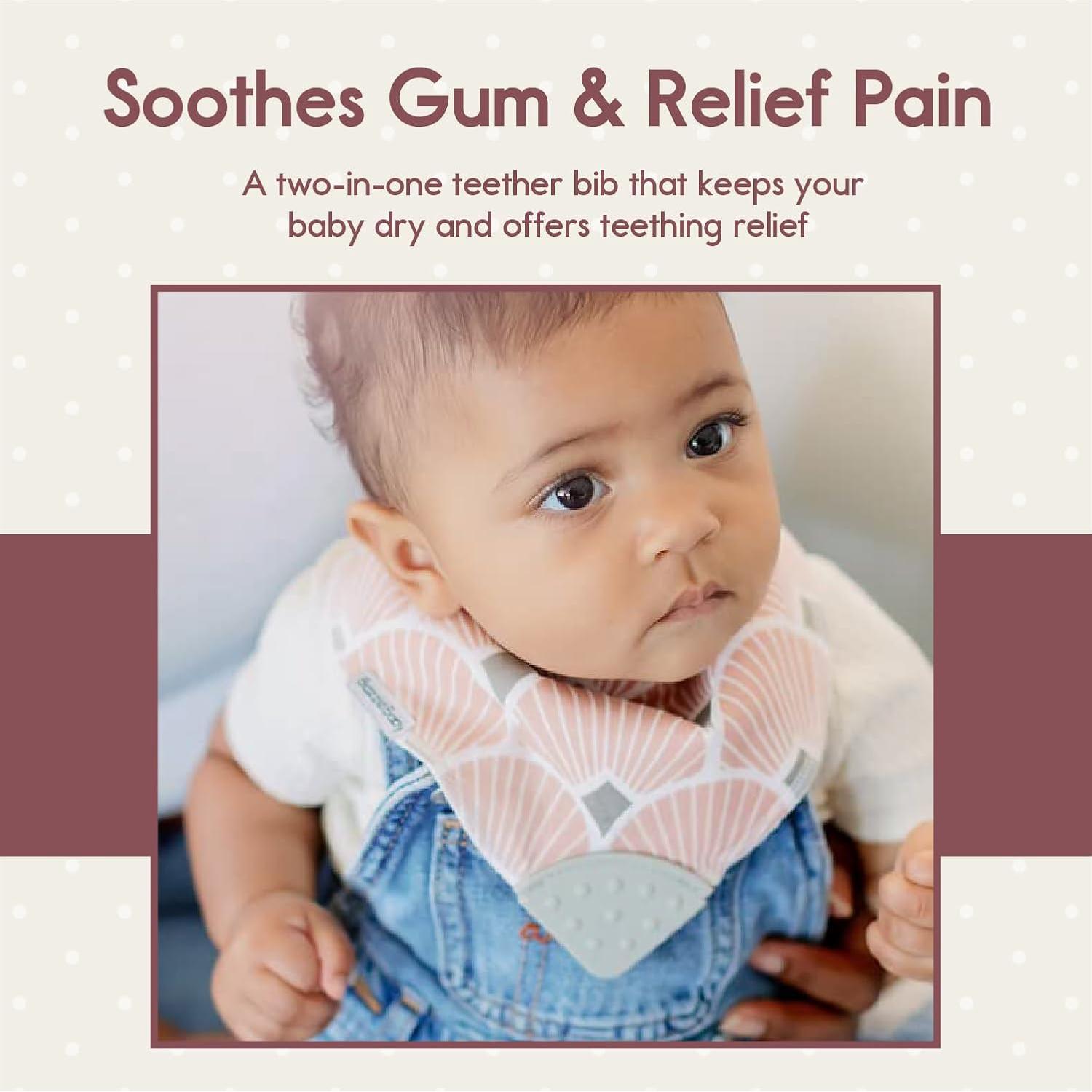 Baberos de Dentición Bazzle Baby 4-Pack Algodón Rosa y Blanco