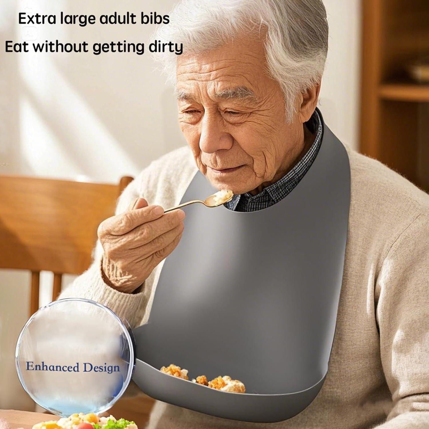 Babero de Silicona Impermeable TXYYilufafafa Ajustable para Adultos