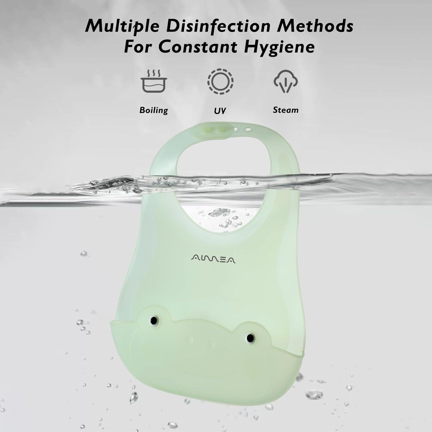 Baberos de Silicona Aurrea Ajustables e Impermeables 6M+