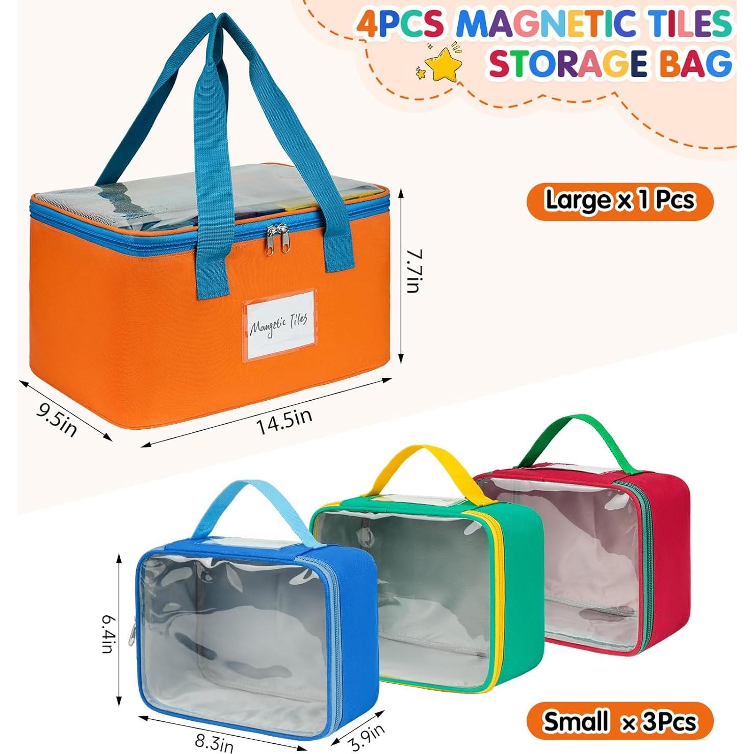 Paquete de 4 Bolsas de Almacenamiento ZIOZERTT para Juguetes