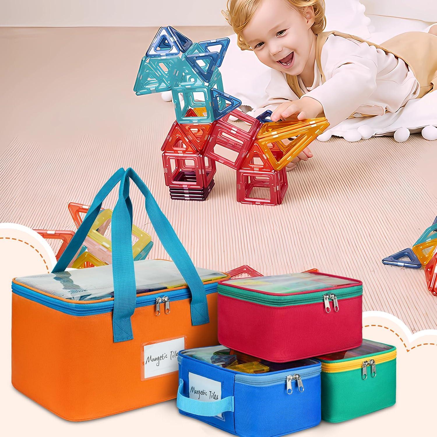 Paquete de 4 Bolsas de Almacenamiento ZIOZERTT para Juguetes