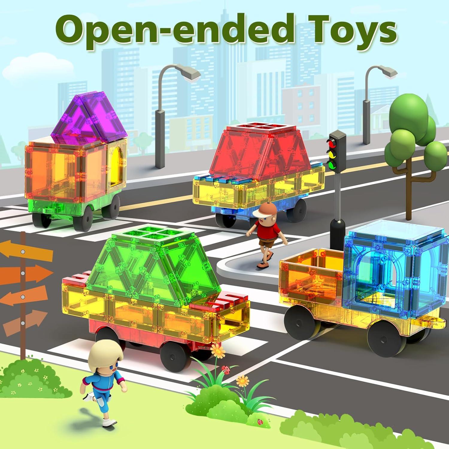 Juego de Construcción de Coches Magnéticos Feoxialy 4 Piezas