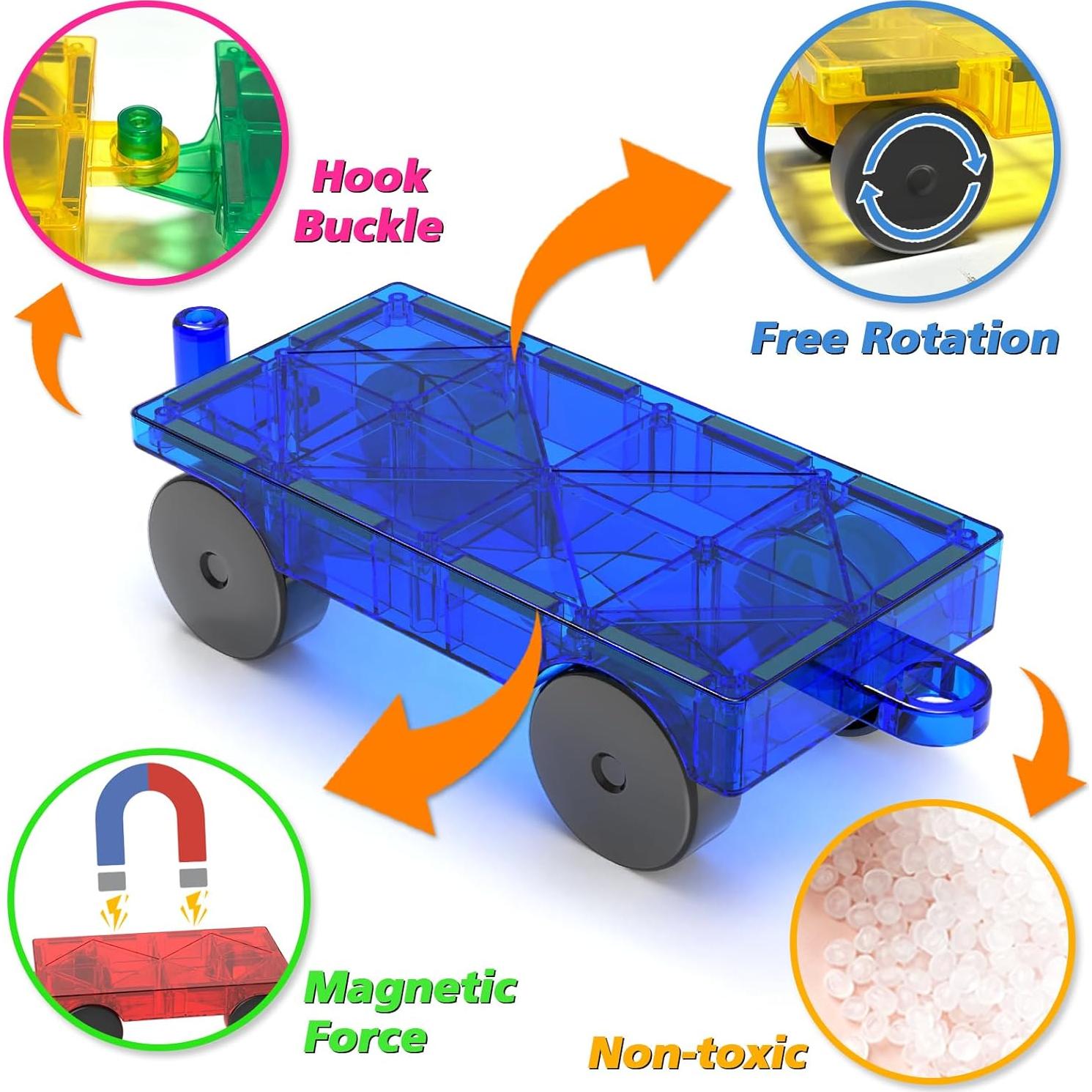 Juego de Construcción de Coches Magnéticos Feoxialy 4 Piezas