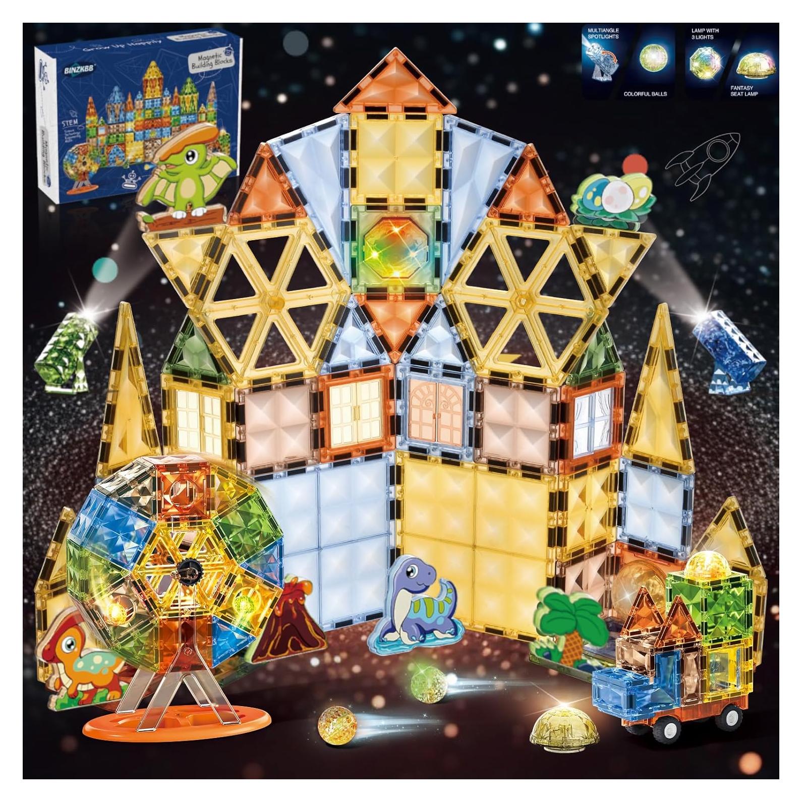 Bloques de Construcción Magnéticos Iluminados BINZKBB 110PCS