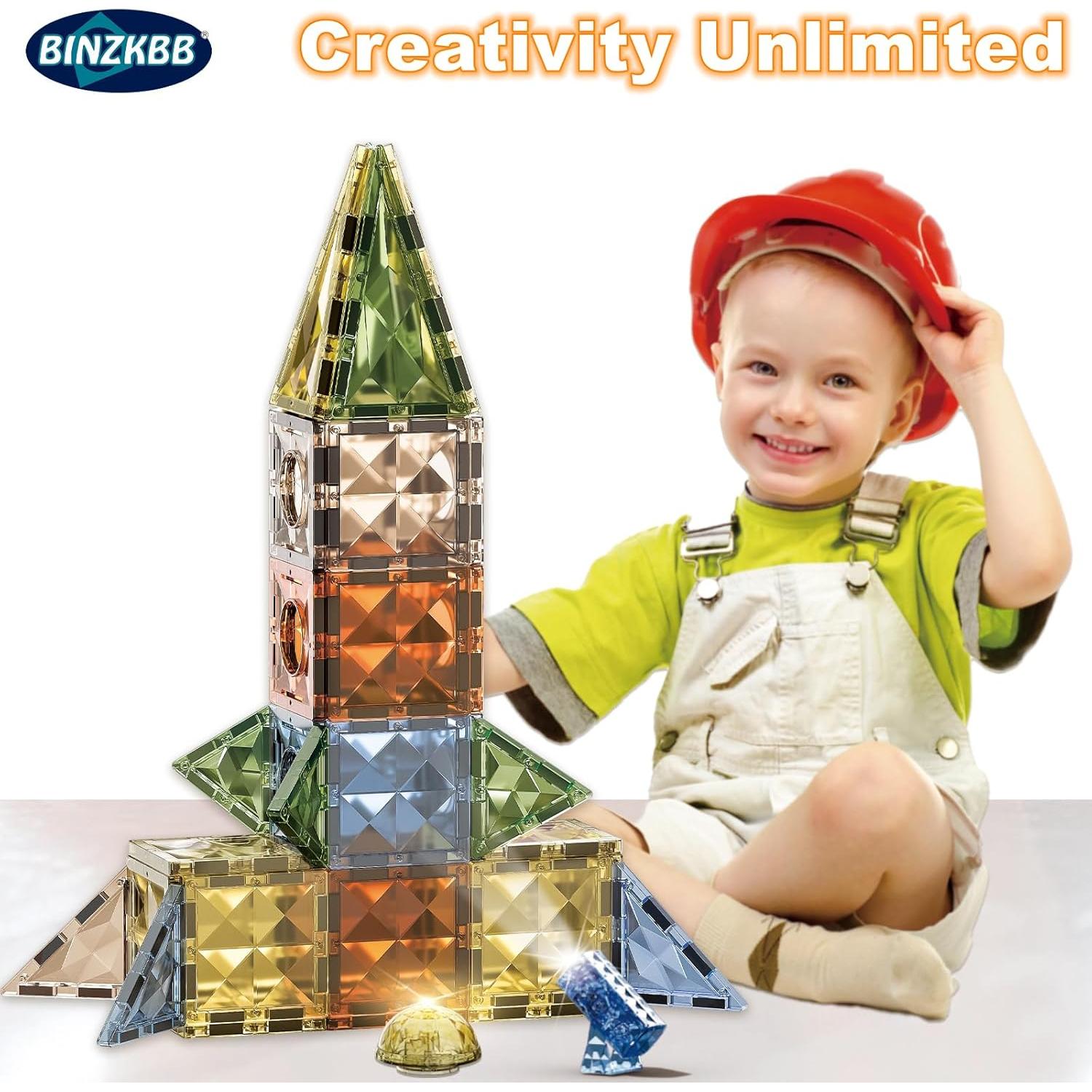 Bloques de Construcción Magnéticos Iluminados BINZKBB 110PCS