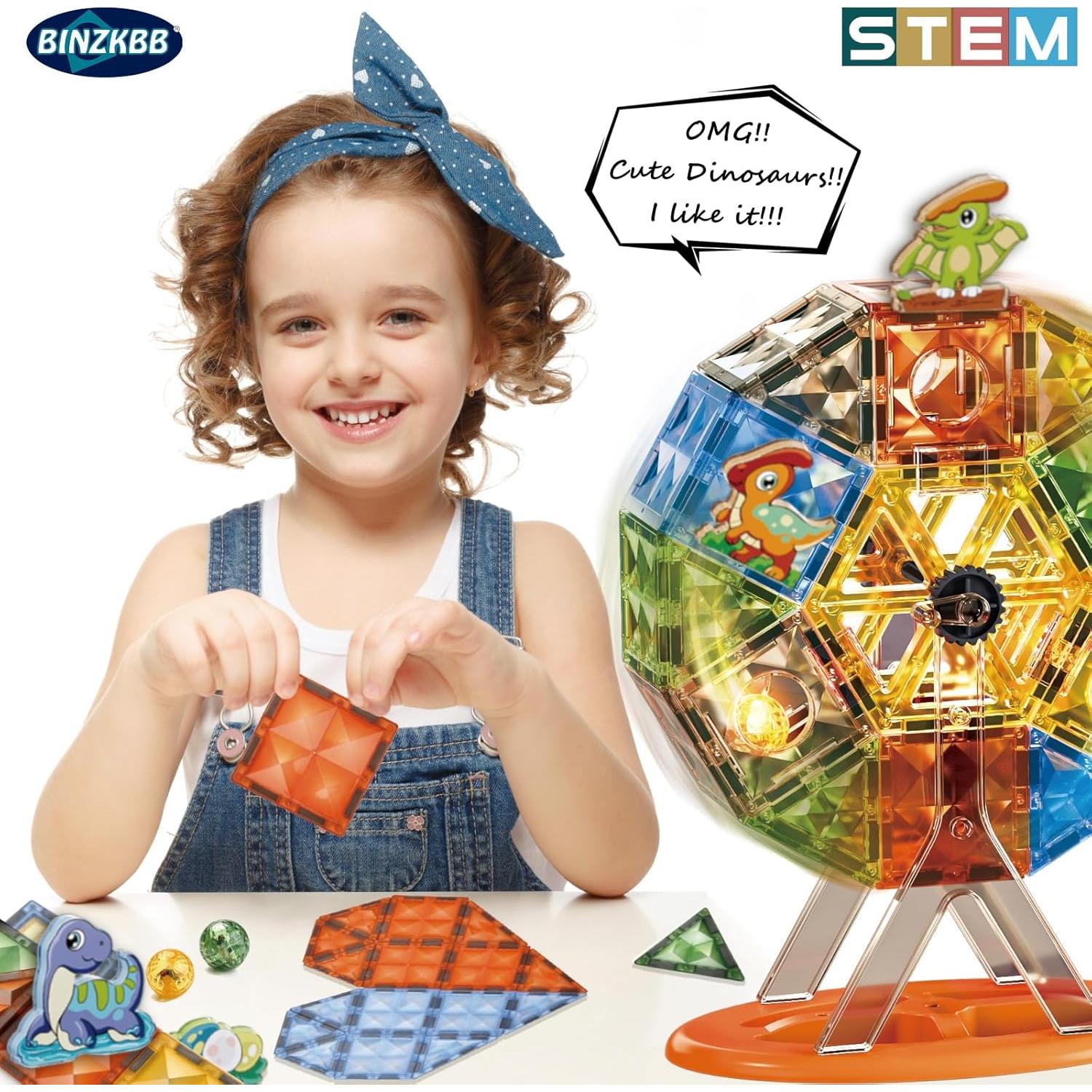 Bloques de Construcción Magnéticos Iluminados BINZKBB 110PCS