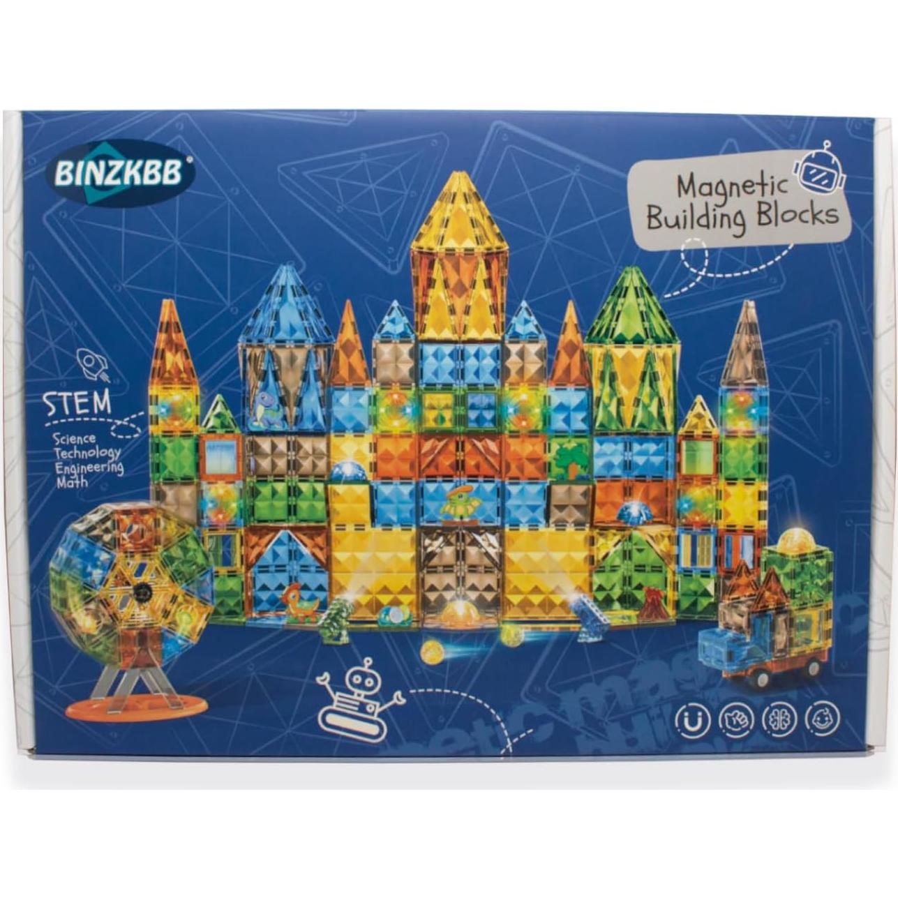 Bloques de Construcción Magnéticos Iluminados BINZKBB 110PCS