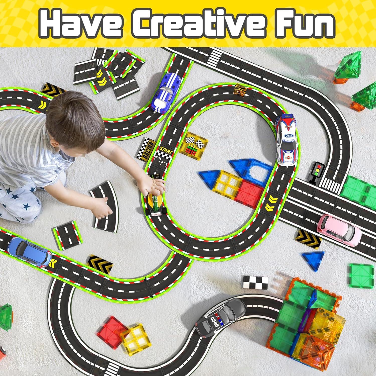 Conjunto de Pista de Carreras Coodoo 24PCS - Azulejos Magnéticos