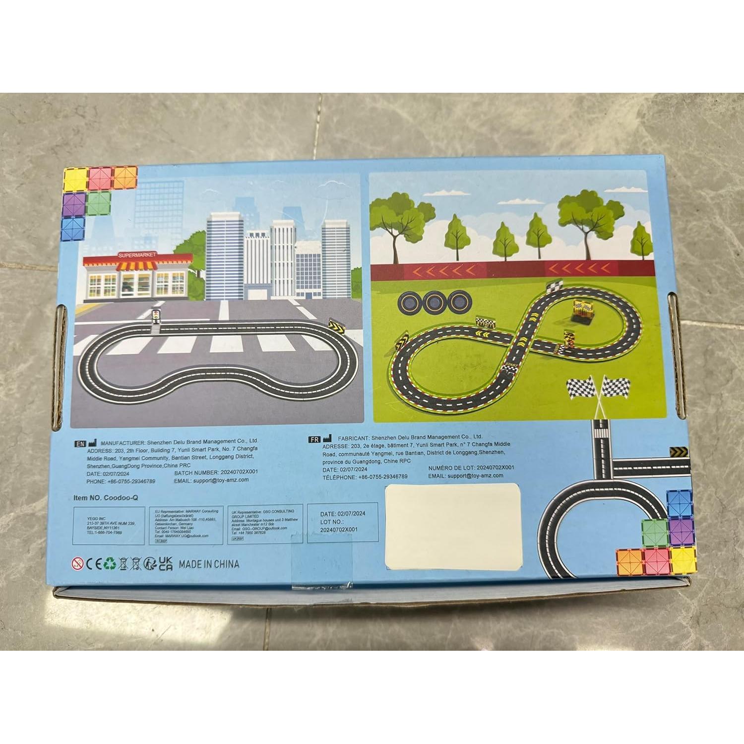 Conjunto de Pista de Carreras Coodoo 24PCS - Azulejos Magnéticos