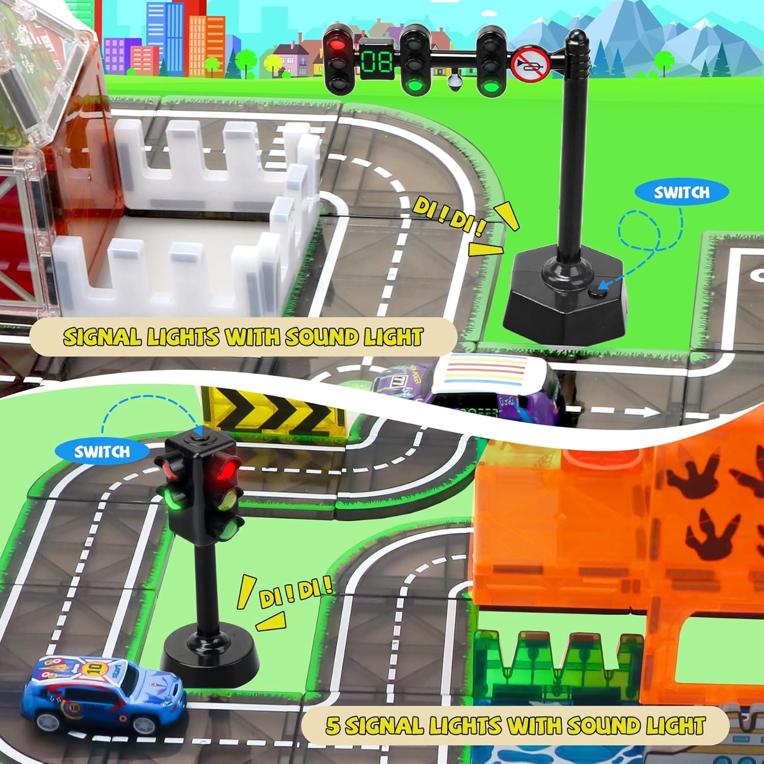 Juego de Piezas Magnéticas de Carretera SKTMYY 48PCS
