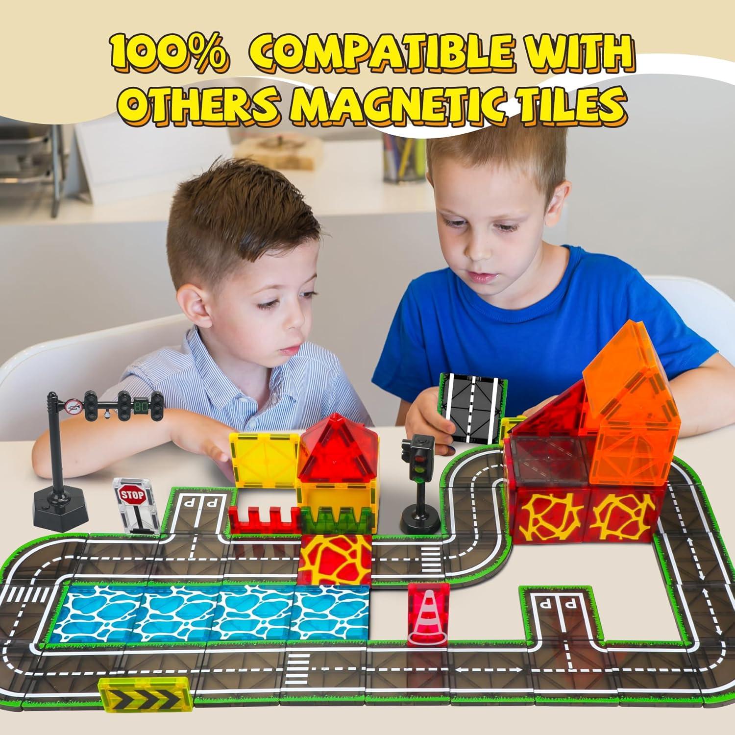 Juego de Piezas Magnéticas de Carretera SKTMYY 48PCS