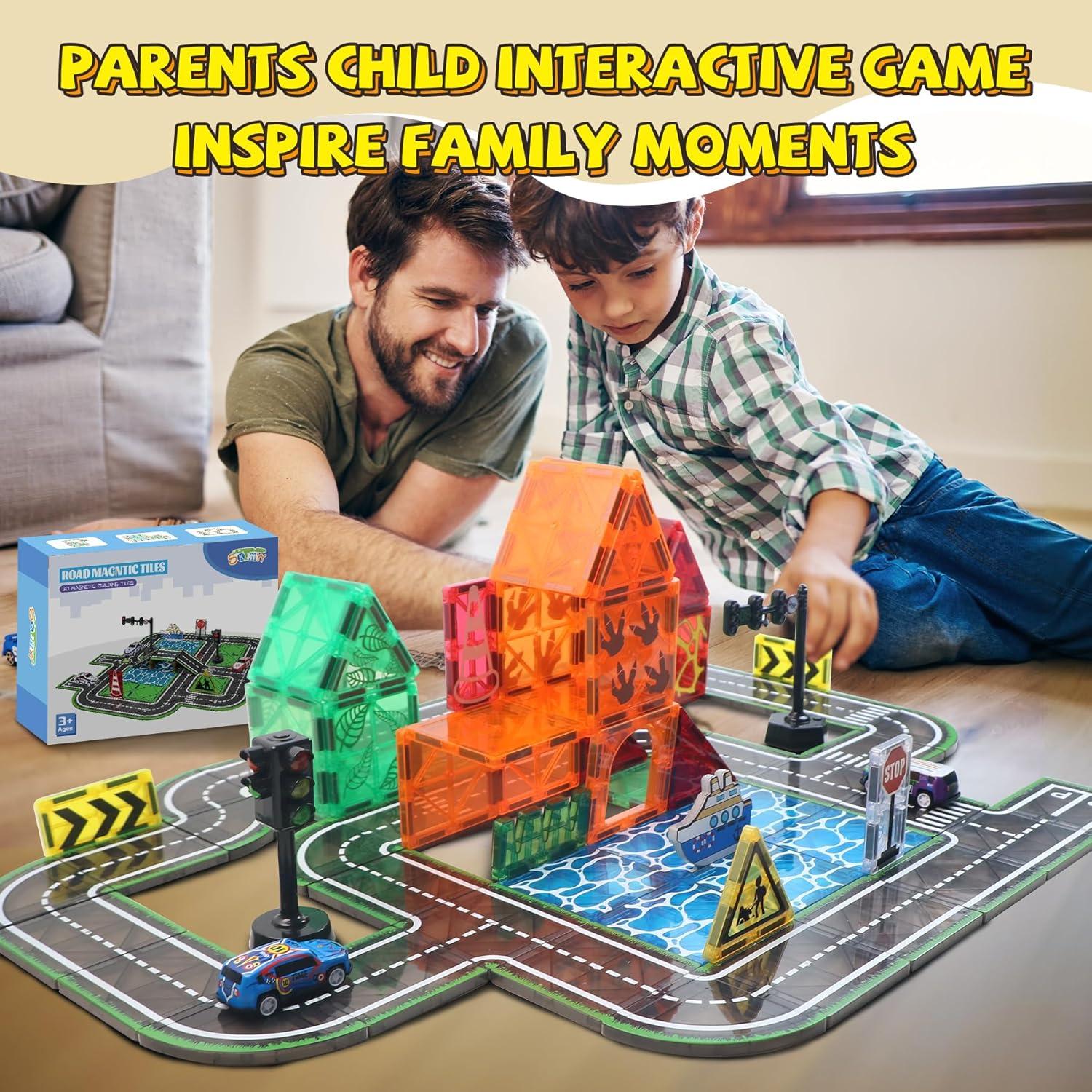 Juego de Piezas Magnéticas de Carretera SKTMYY 48PCS