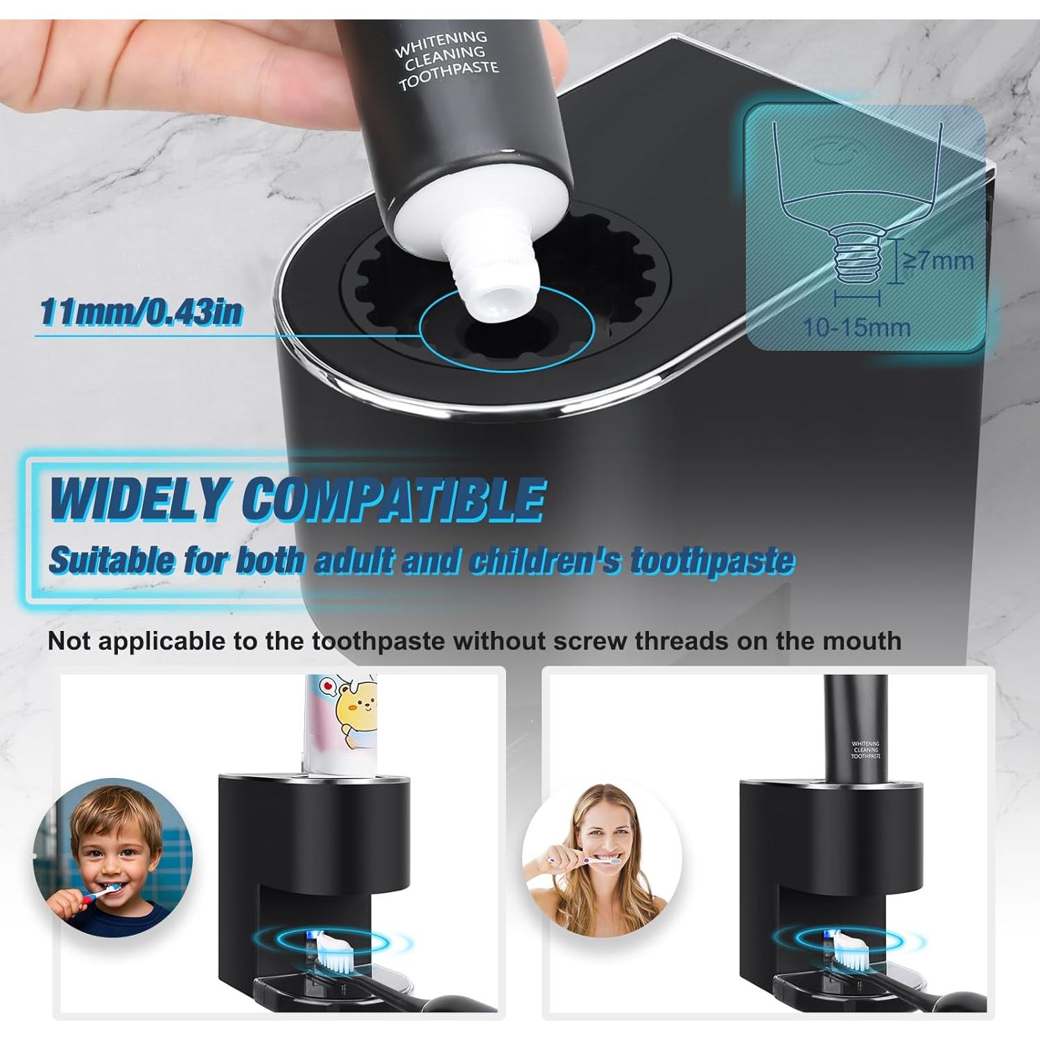 Dispensador Automático de Pasta de Dientes Monstake Negro 6 Niveles