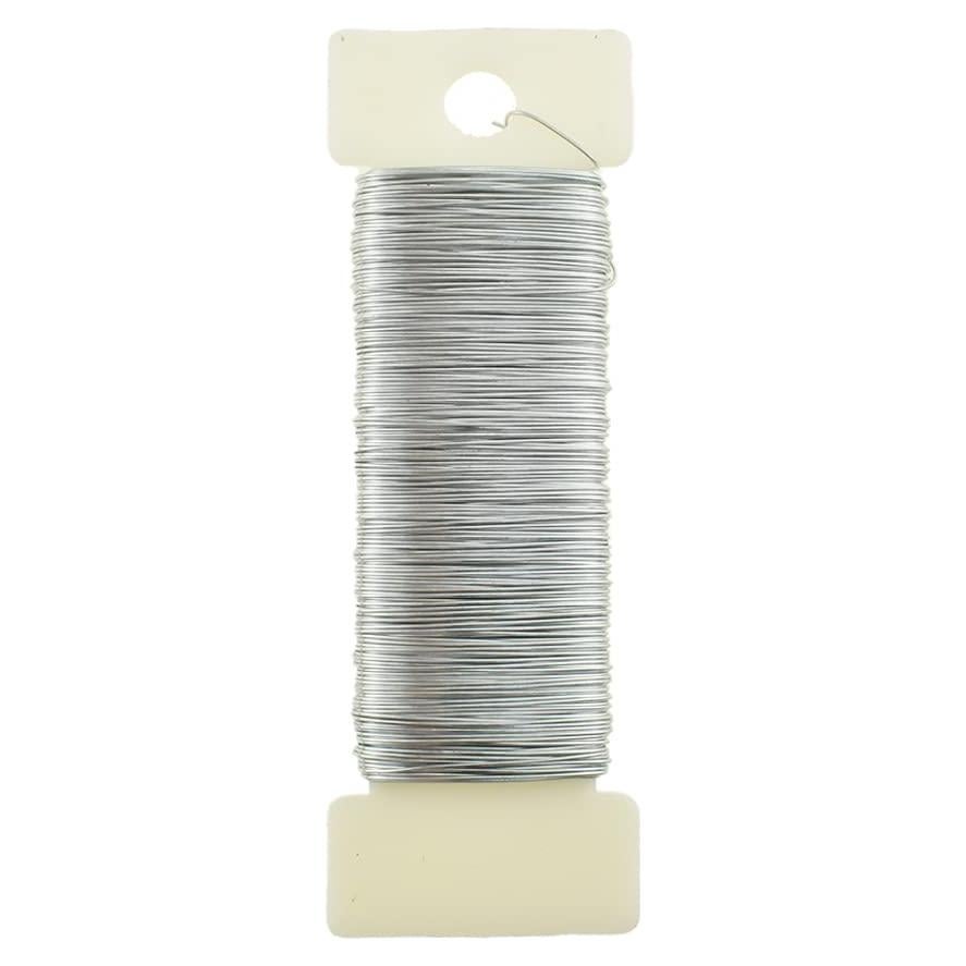 Alambre Floral HAHIYO 26 Gauge Plateado 35 Metros para Manualidades