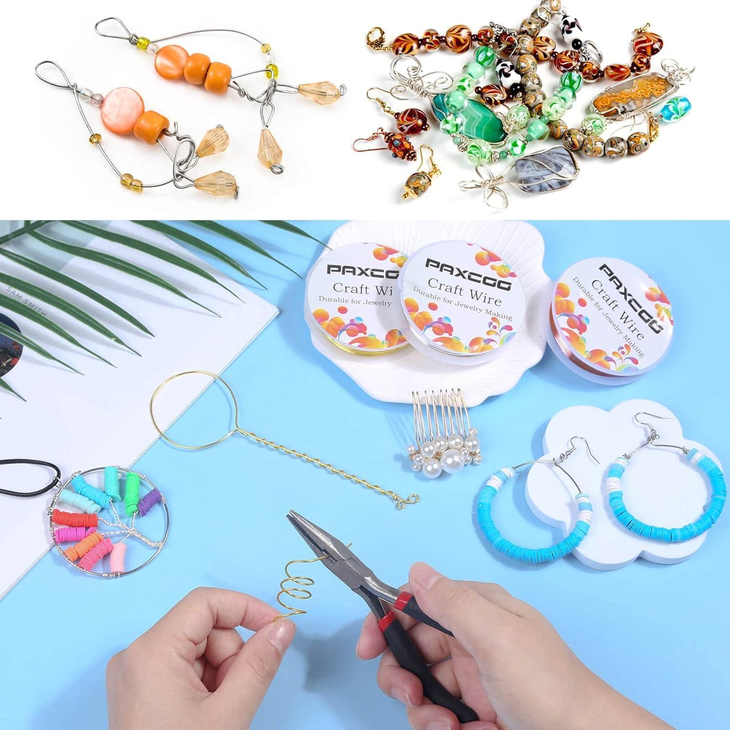 Paxcoo Alambre de Joyería 1 mm 3 Rollos Oro Plata Cobre