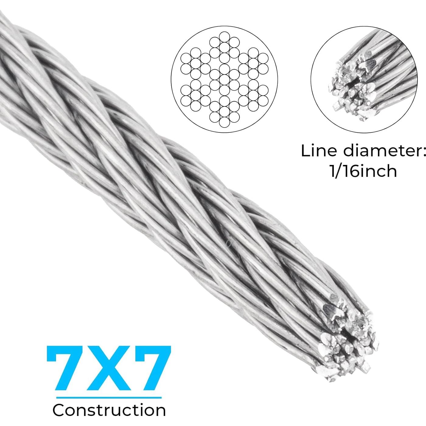 Cable de acero inoxidable 1.5mm x 30m SIDAZON grado marino