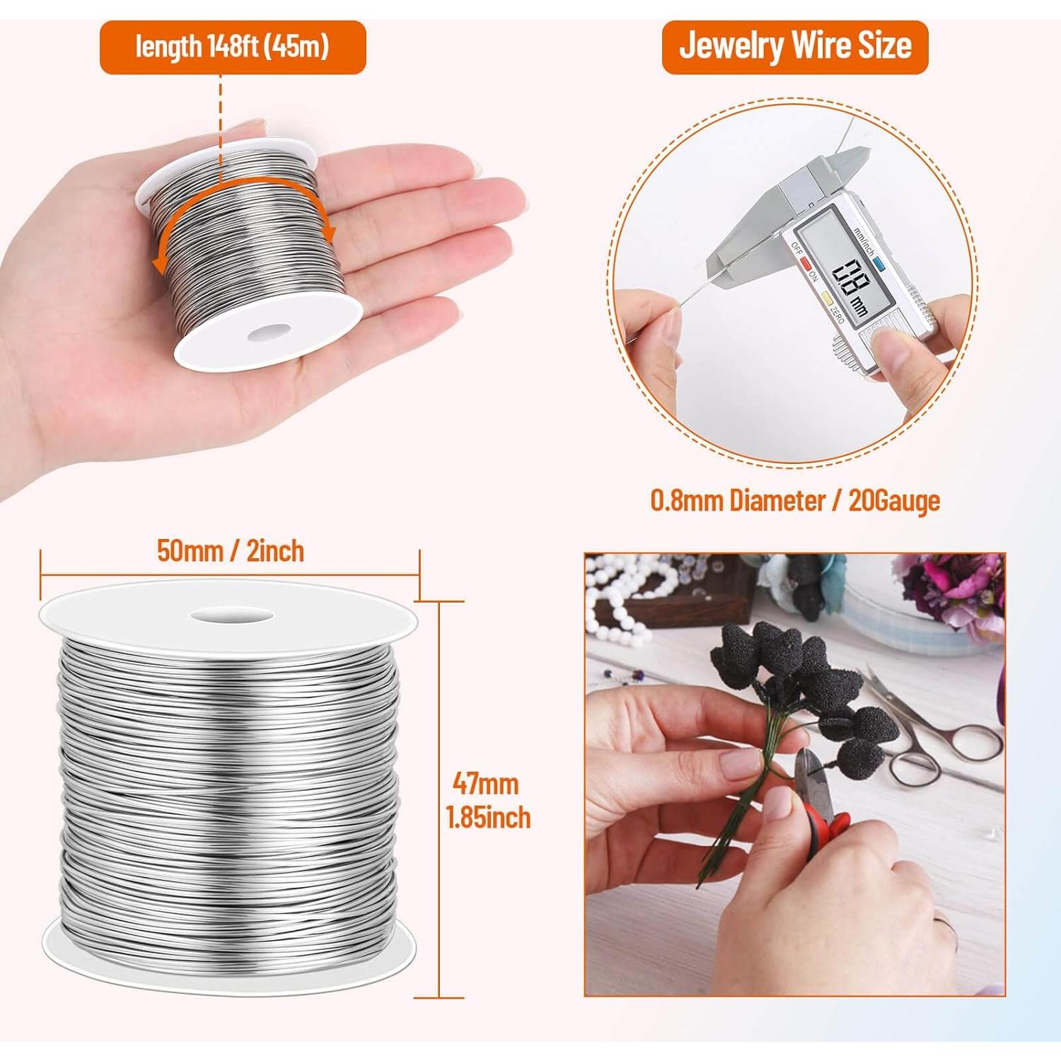 Alambre de Acero Inoxidable Cridoz 20 Gauge 13.65m para Joyería