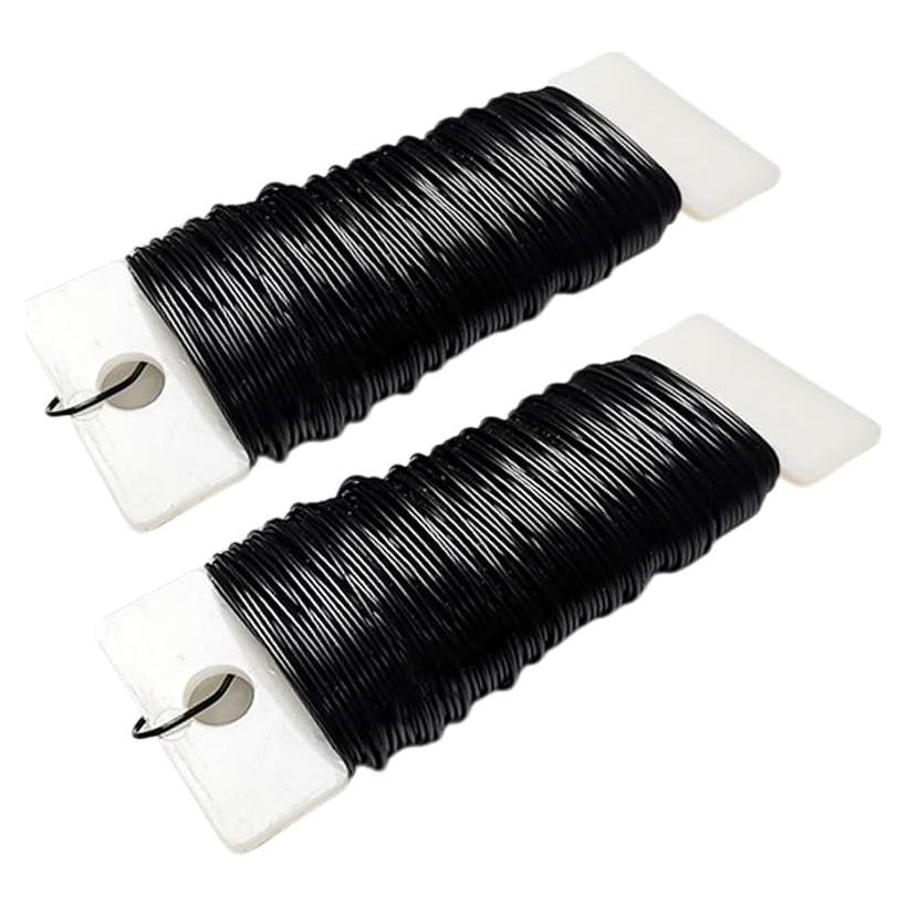 Alambre Floral de Metal Negro 26 Gauge GLOLOOS 34.7m 2 Rollos