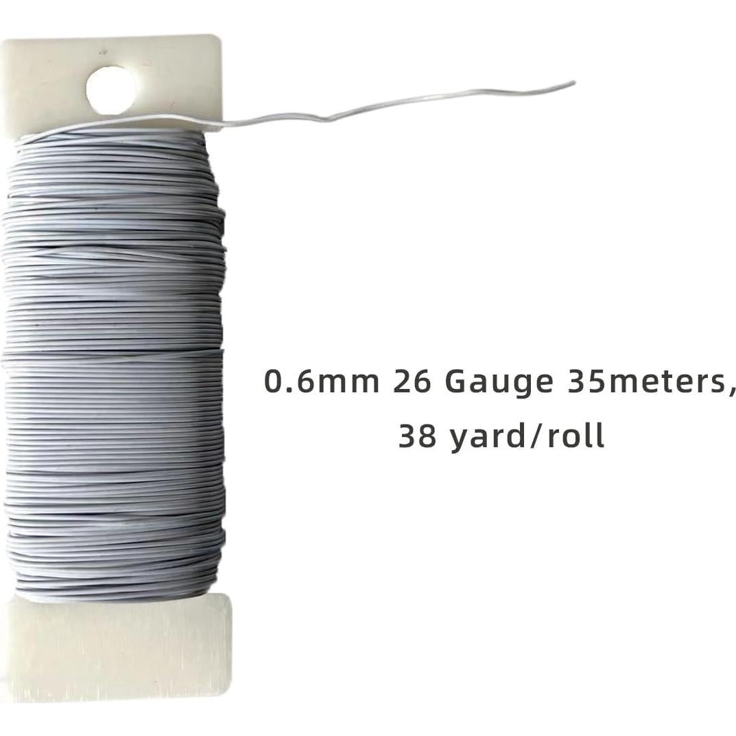 Alambre Floral de Metal Negro 26 Gauge GLOLOOS 34.7m 2 Rollos