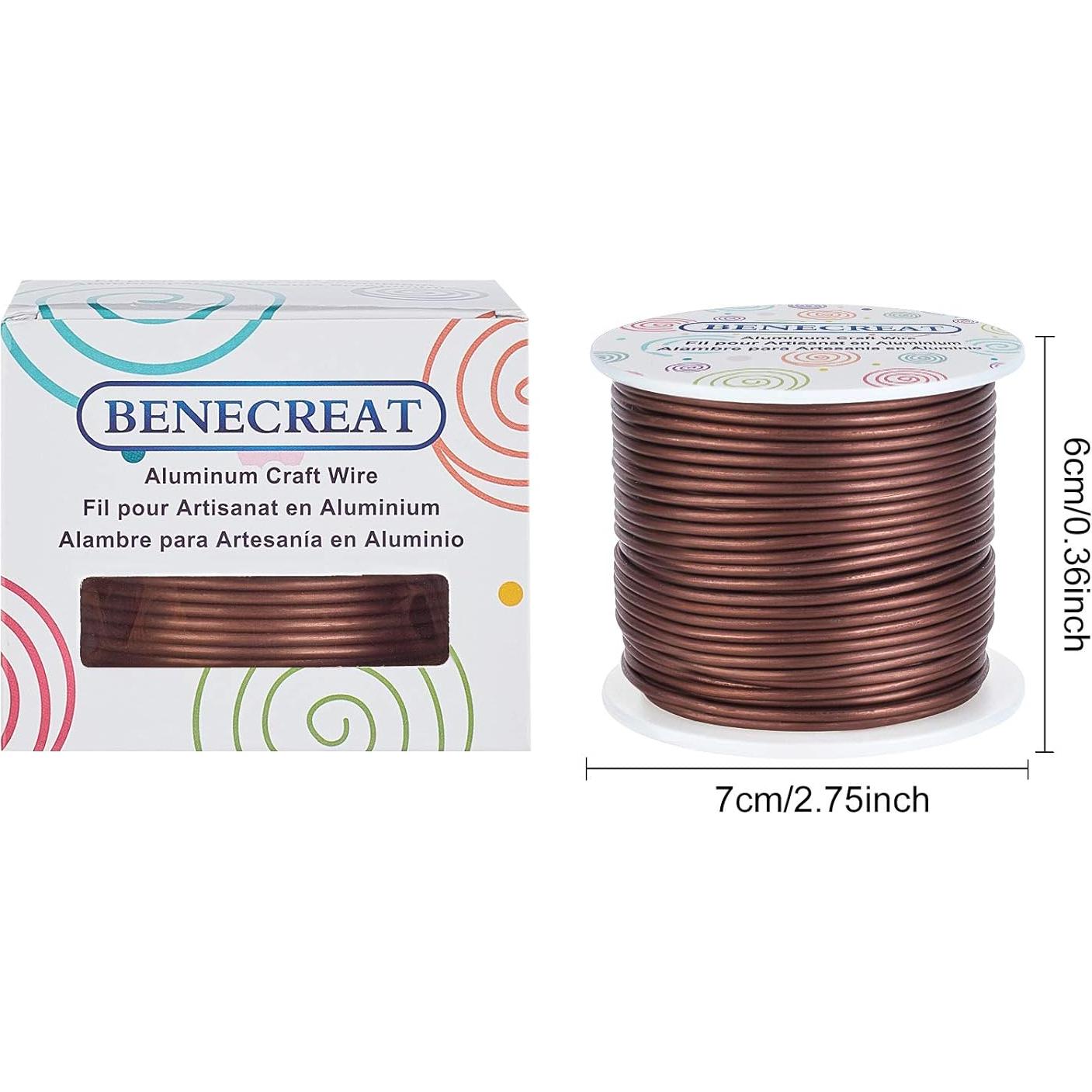 Alambre de Manualidades BENECREAT 12 Gauge Marrón 30m