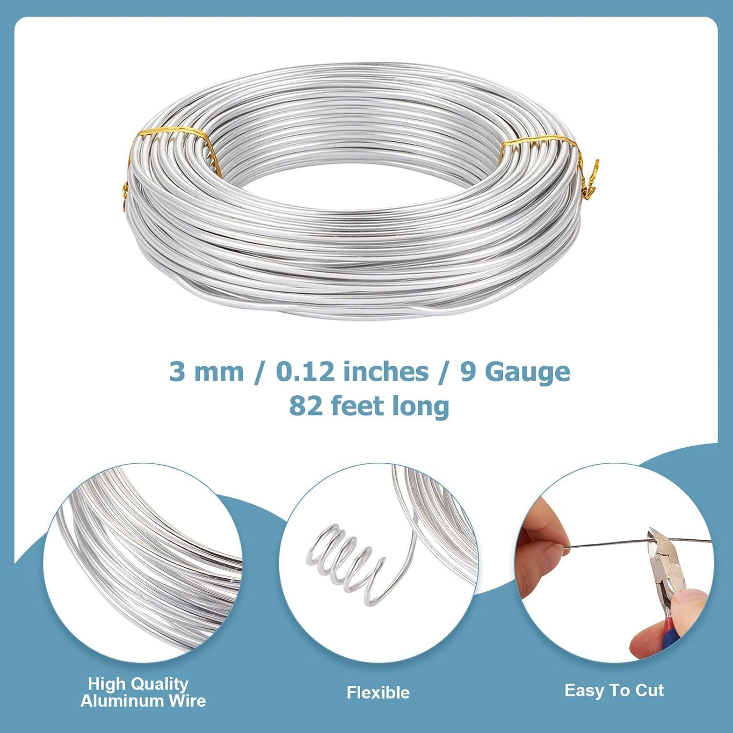 Alambre de Artesanía Fashewelry 25m 9 Gauge Plata Flexible